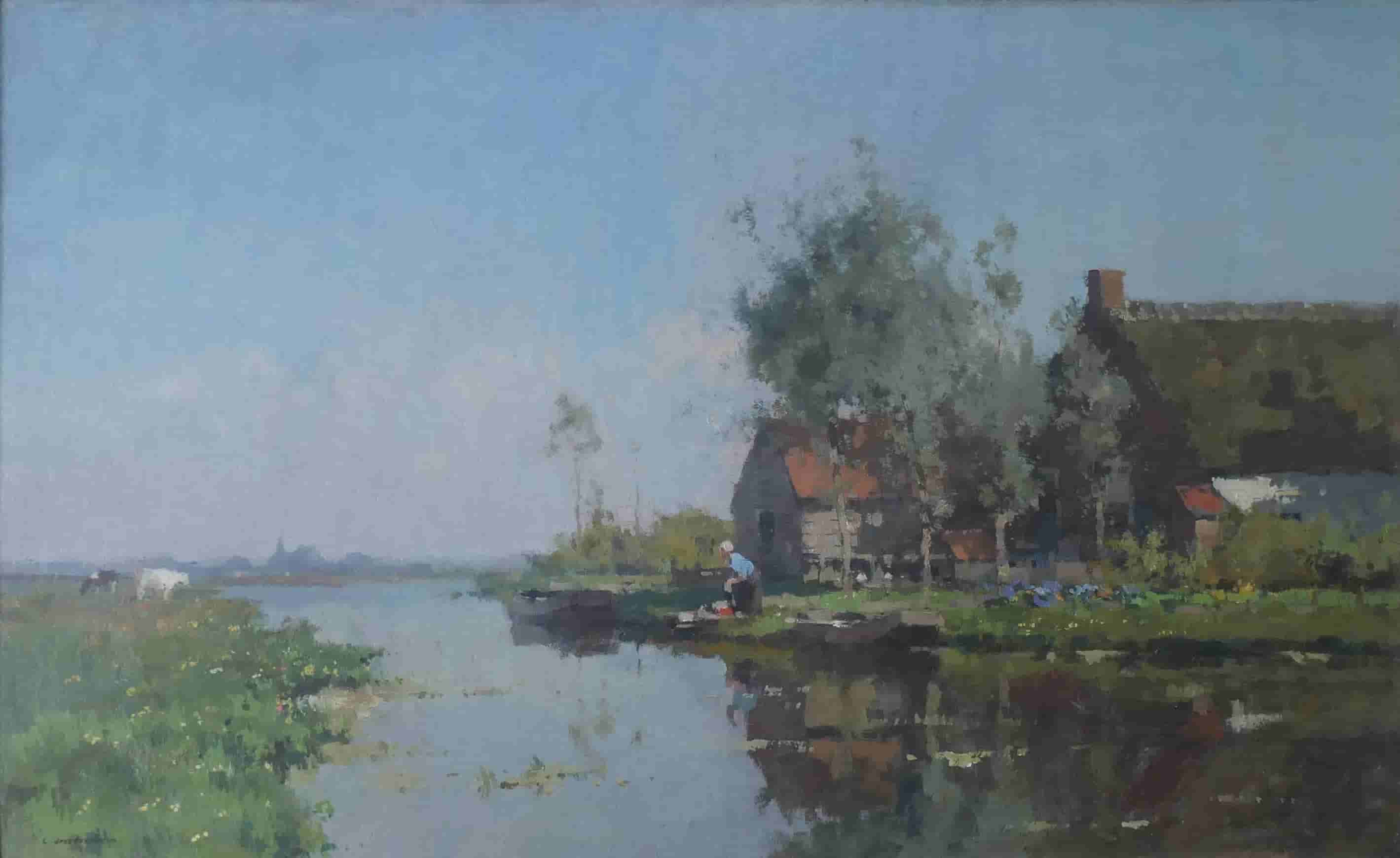 Cornelis Vreedenburgh - Boerderij aan het water (zonder lijst)