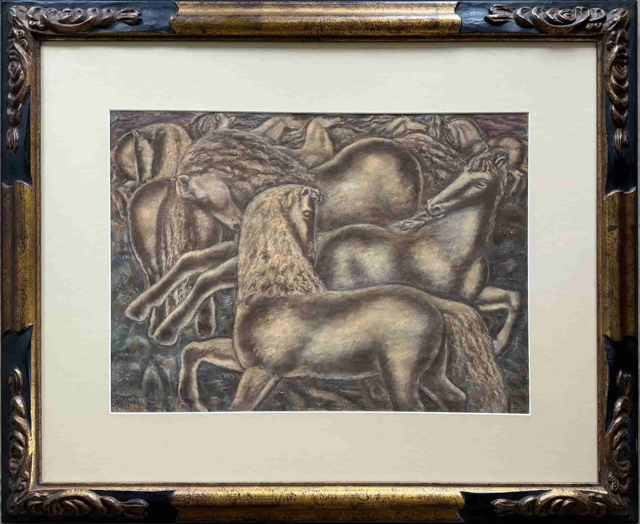 Leo Gestel - Paarden (met lijst)