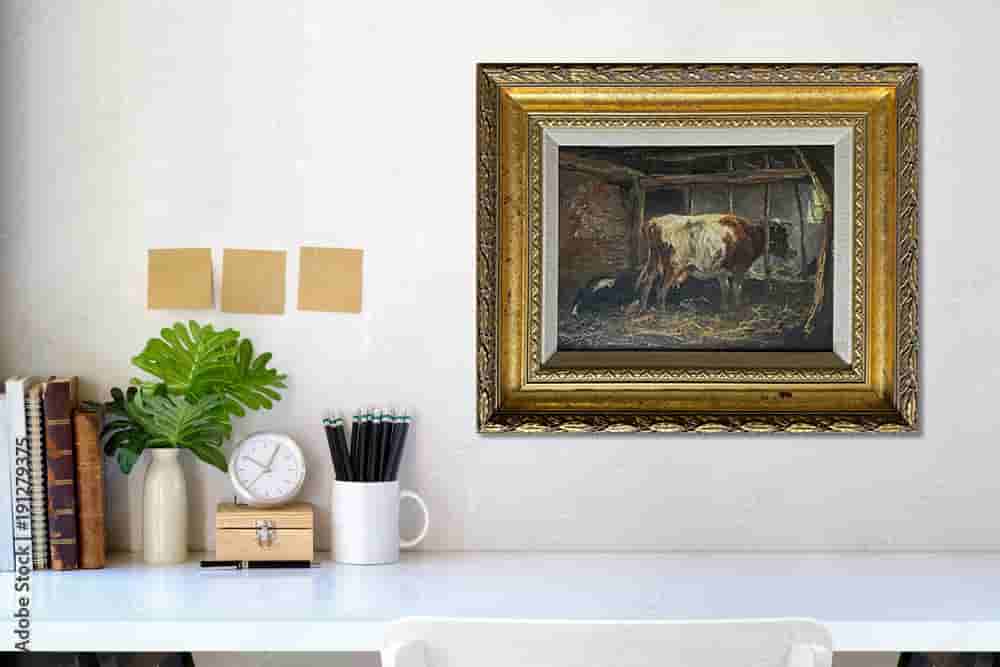 Johan Scherrewitz - Koe op stal (in interieur)