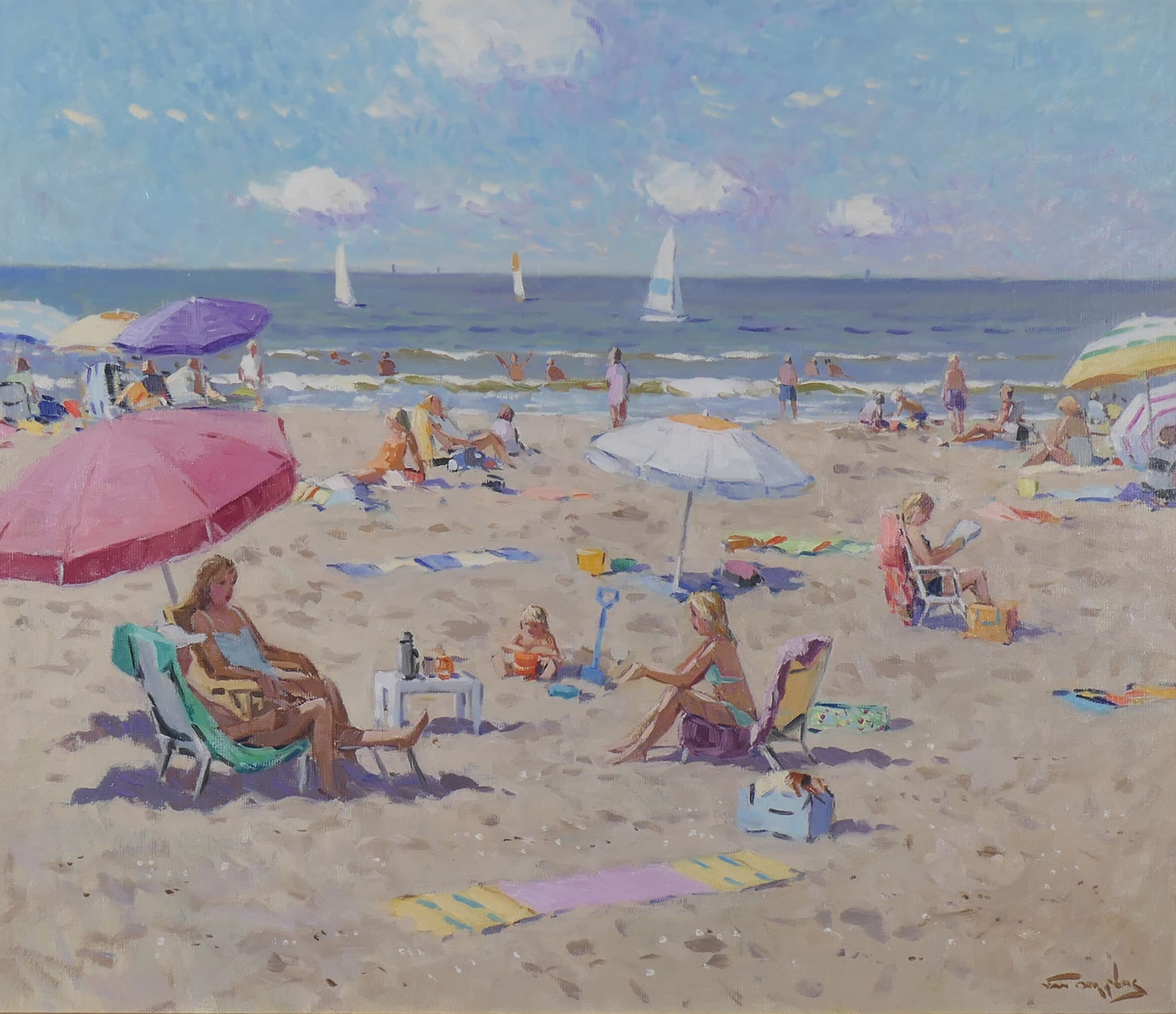 Strandgezicht zonder lijst