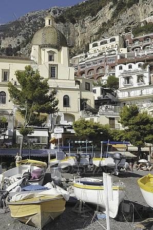 Gezicht op Positano zonder lijst