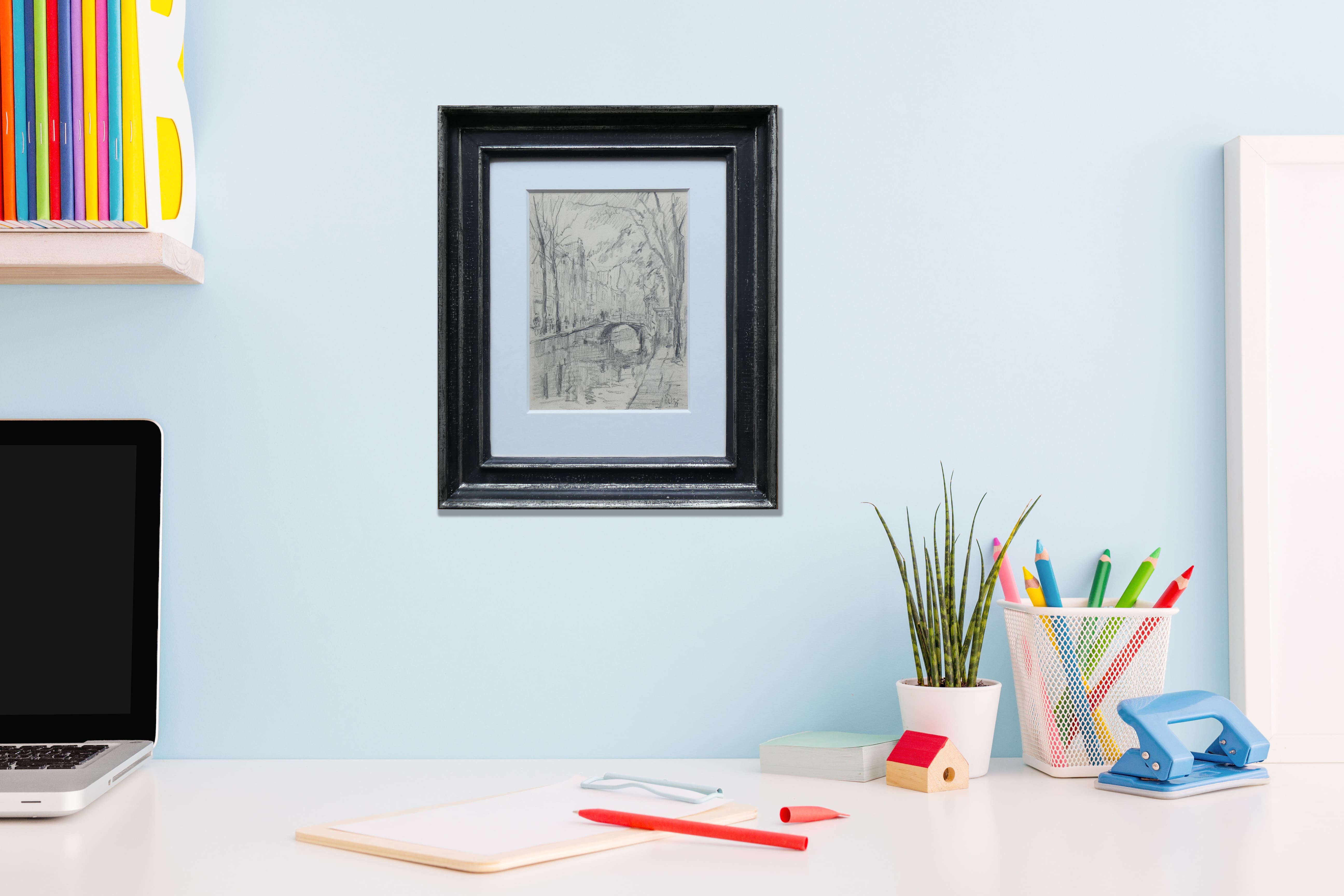 Grachtje Delft zonder lijst