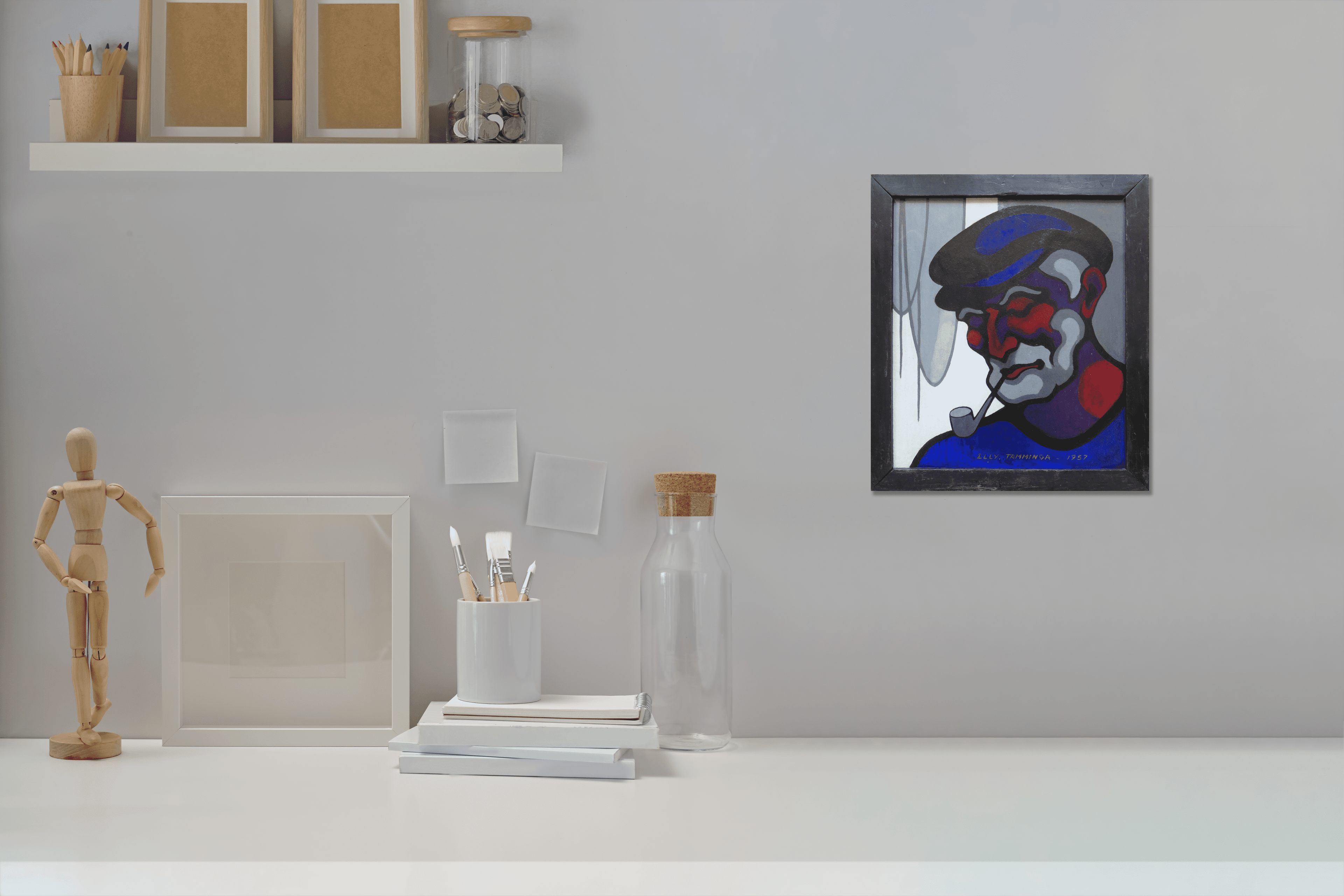 Man met pijp zonder lijst