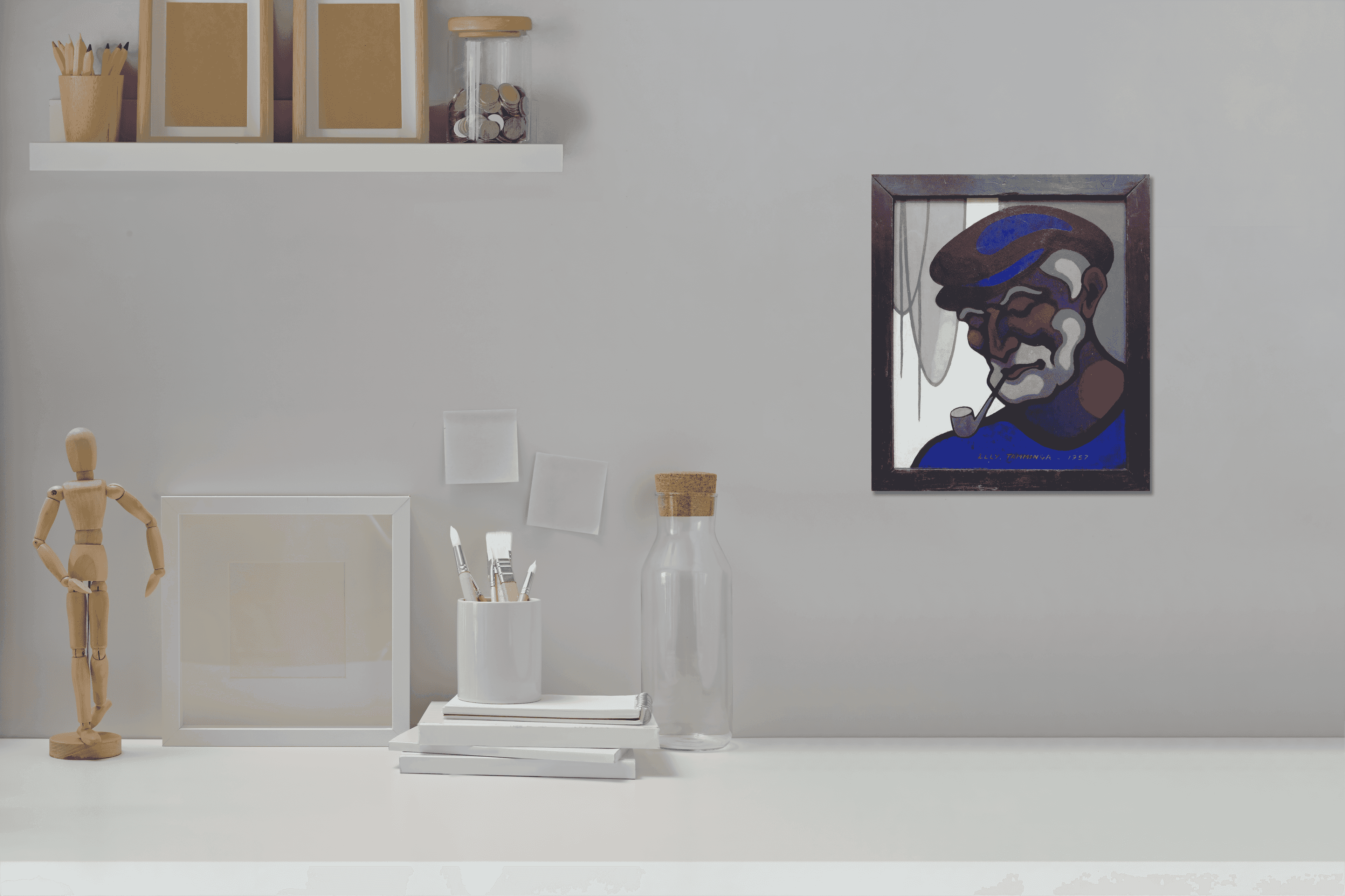 Elly Tamminga - Man met pijp (in interieur)