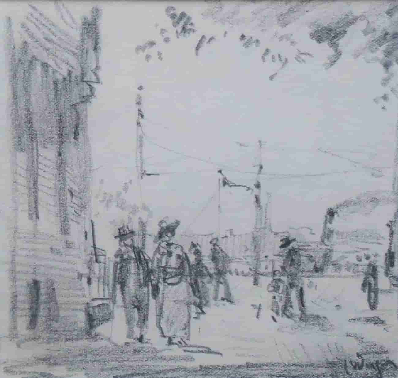 Kees van Dongen - Echtpaar bij Maaskade te Rotterdam