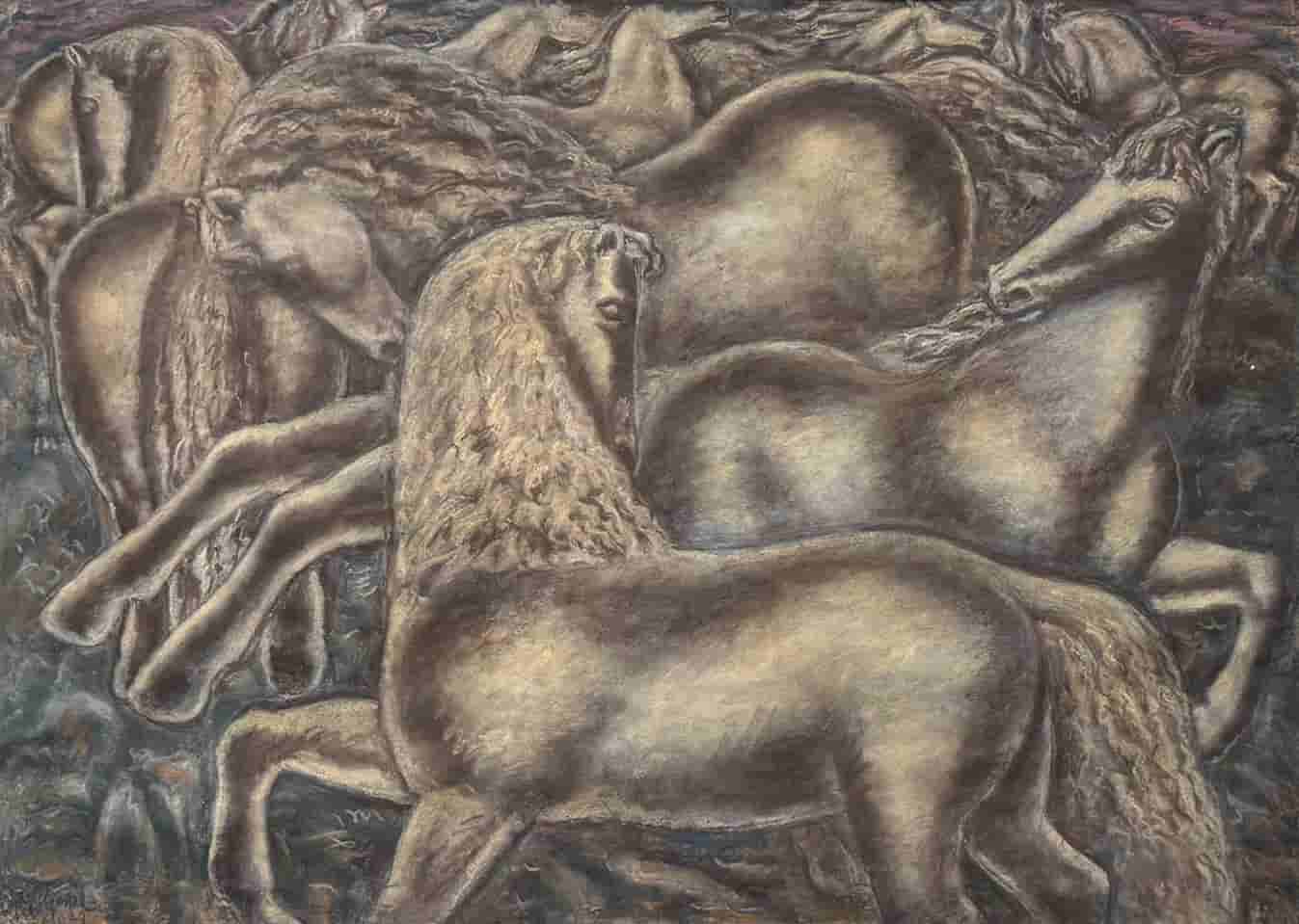 Leo Gestel - Paarden (zonder lijst)