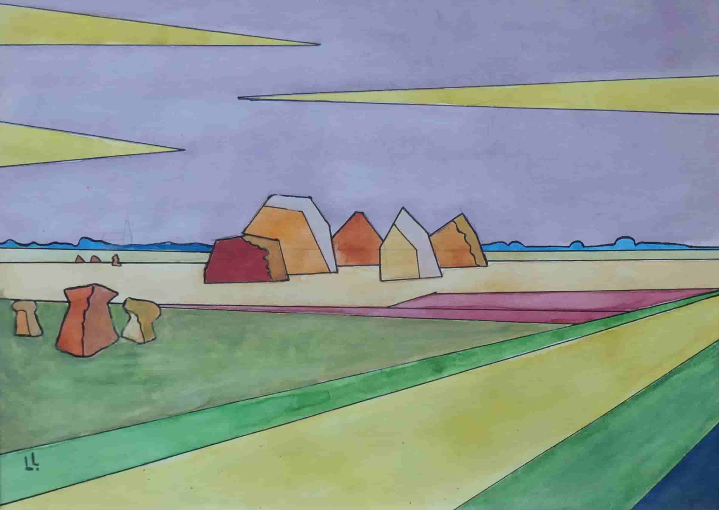 Louise (Lou) Loeber - Gezicht op Blaricum