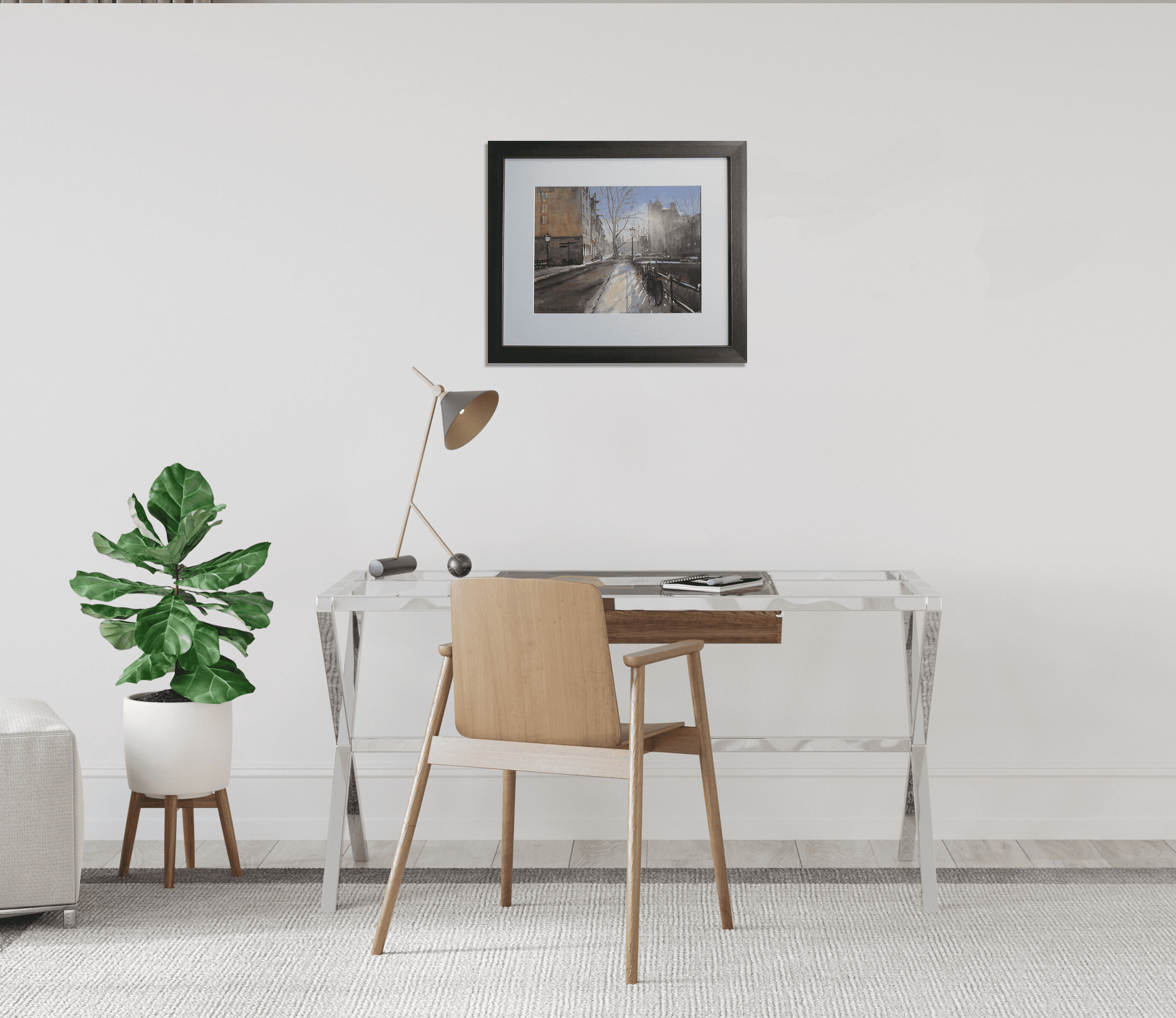 Leliegracht Amsterdam in tegenlicht zonder lijst