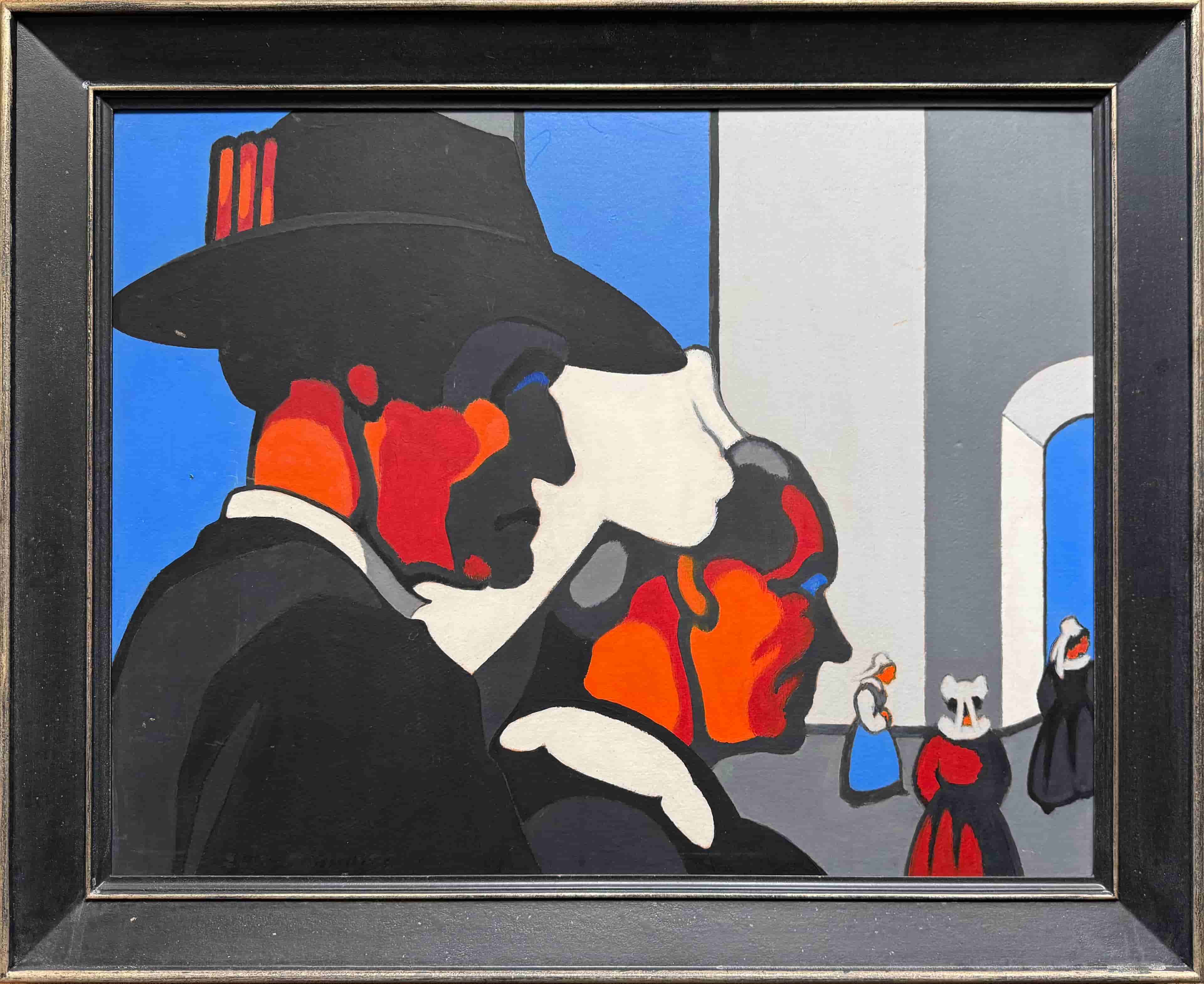 Elly Tamminga - Kerkgangers (met lijst)