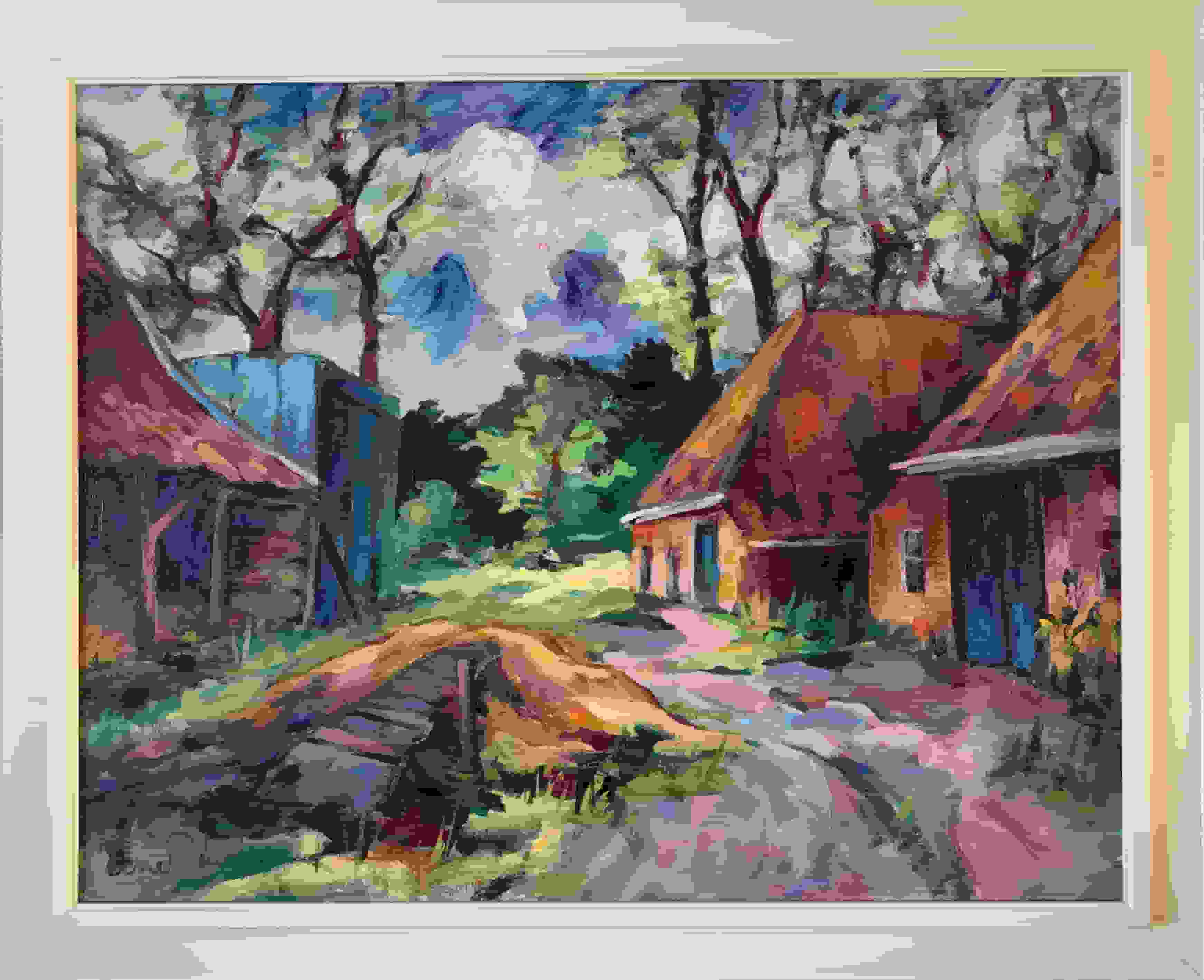 Arie Zuidersma - Boerderij in Uitwierde, Delfzijl (met lijst)