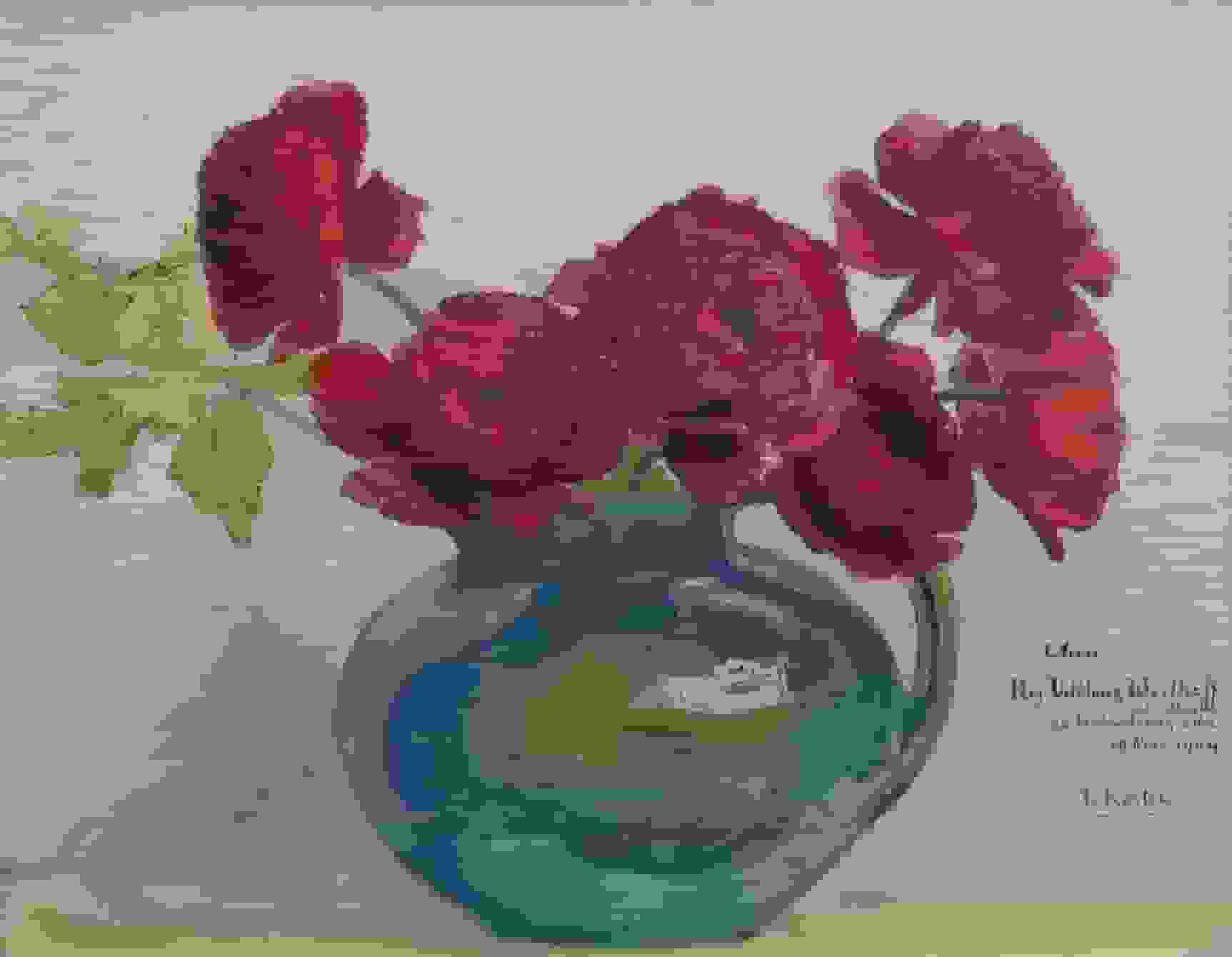 Bloemstilleven met rode rozen