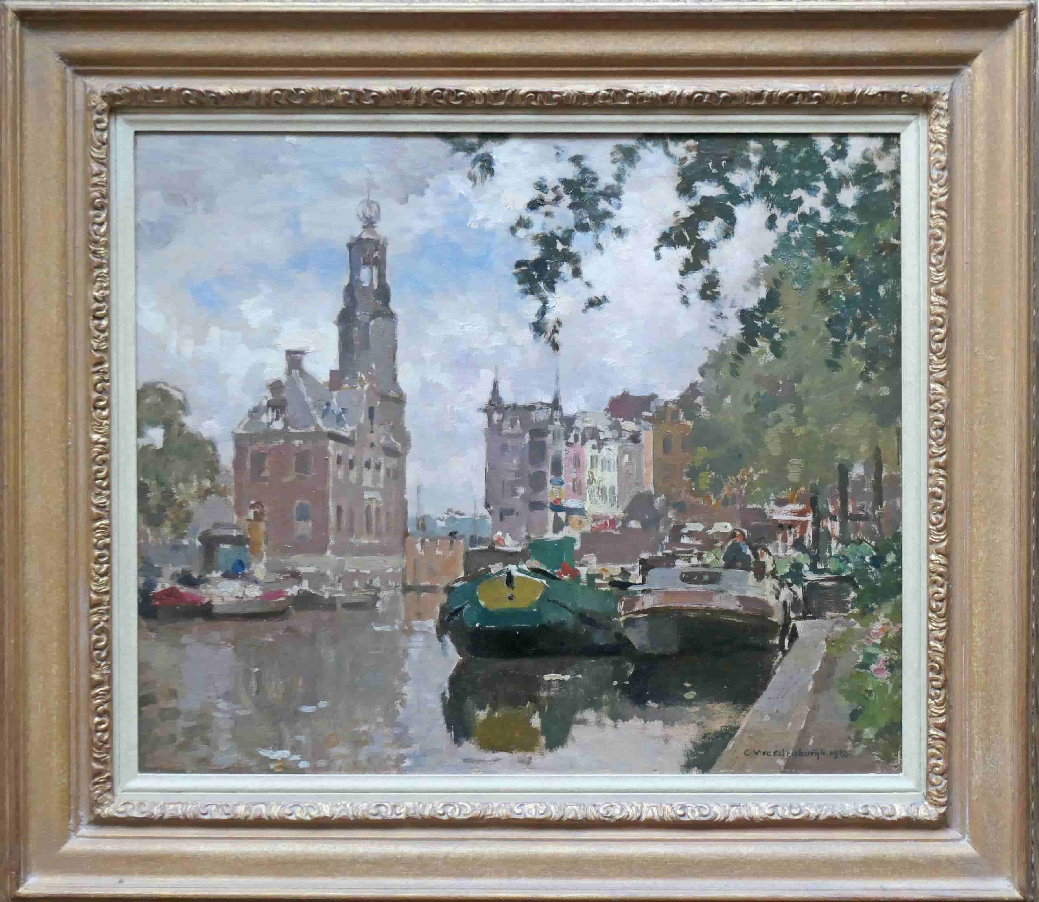 Cornelis Vreedenburgh - Bloemenmarkt Amsterdam (met lijst)