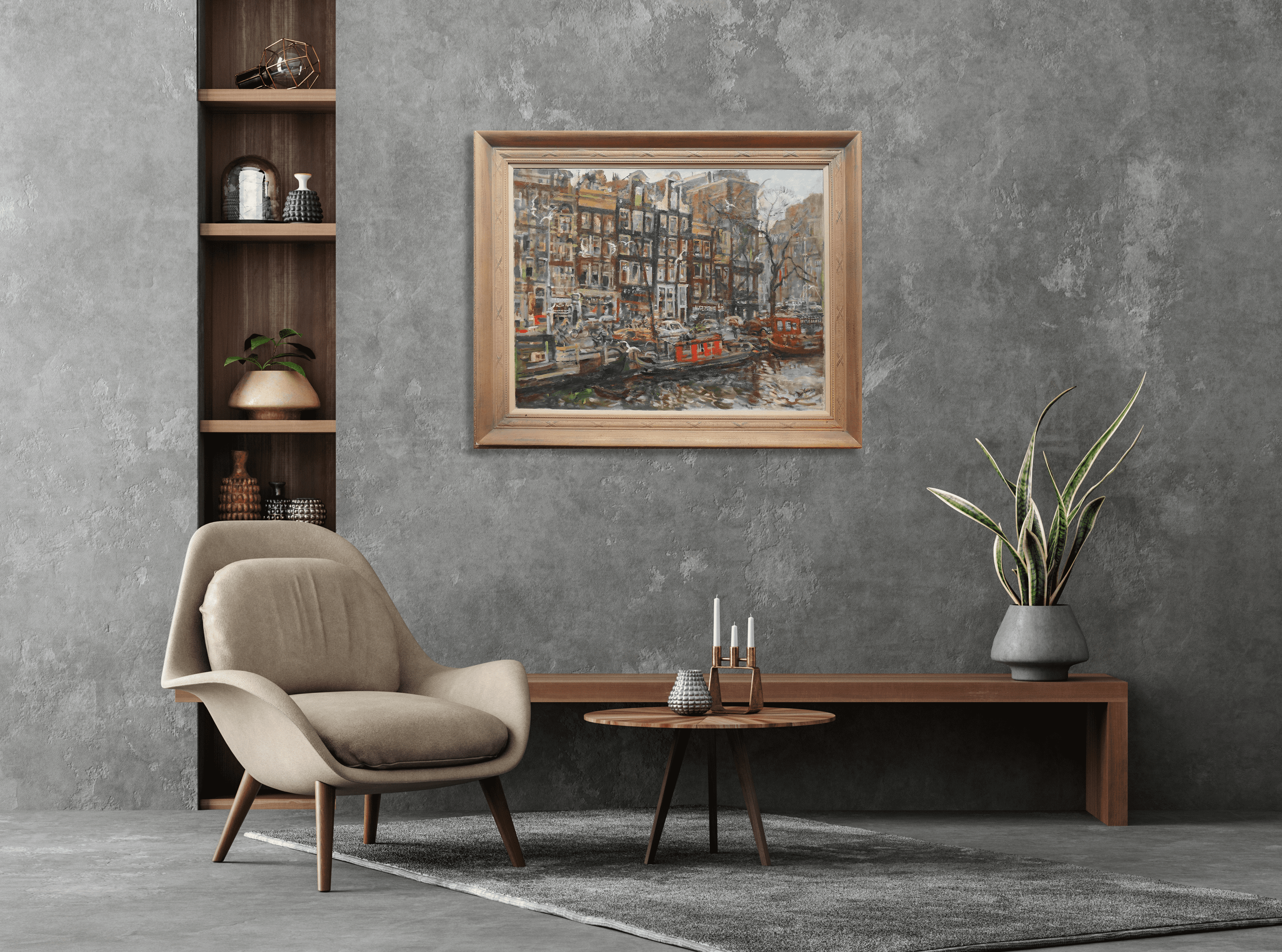 Gracht Amsterdam zonder lijst