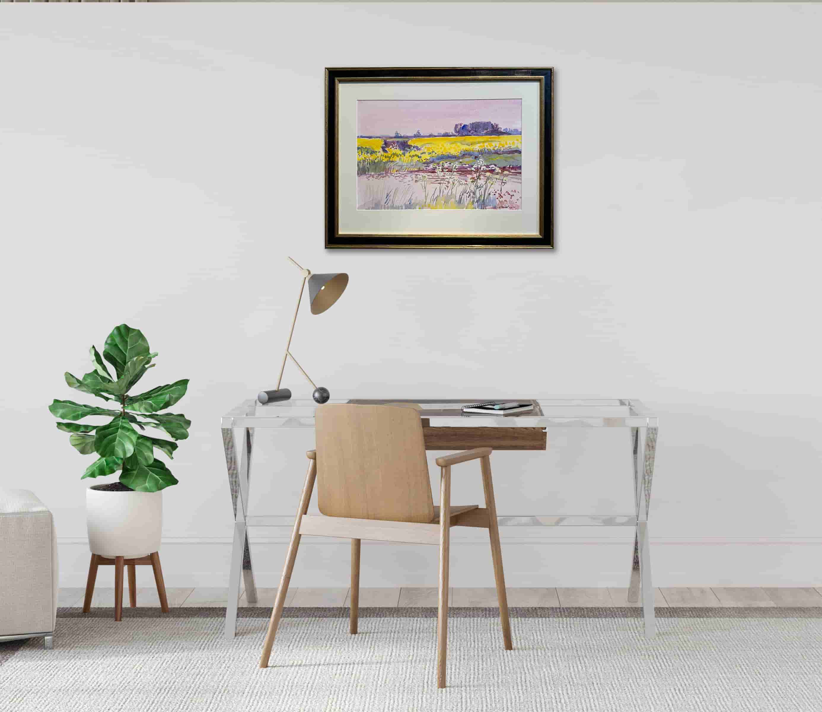 Jan Lucas van der Baan - Koolzaadveld in Groningen (in interieur)