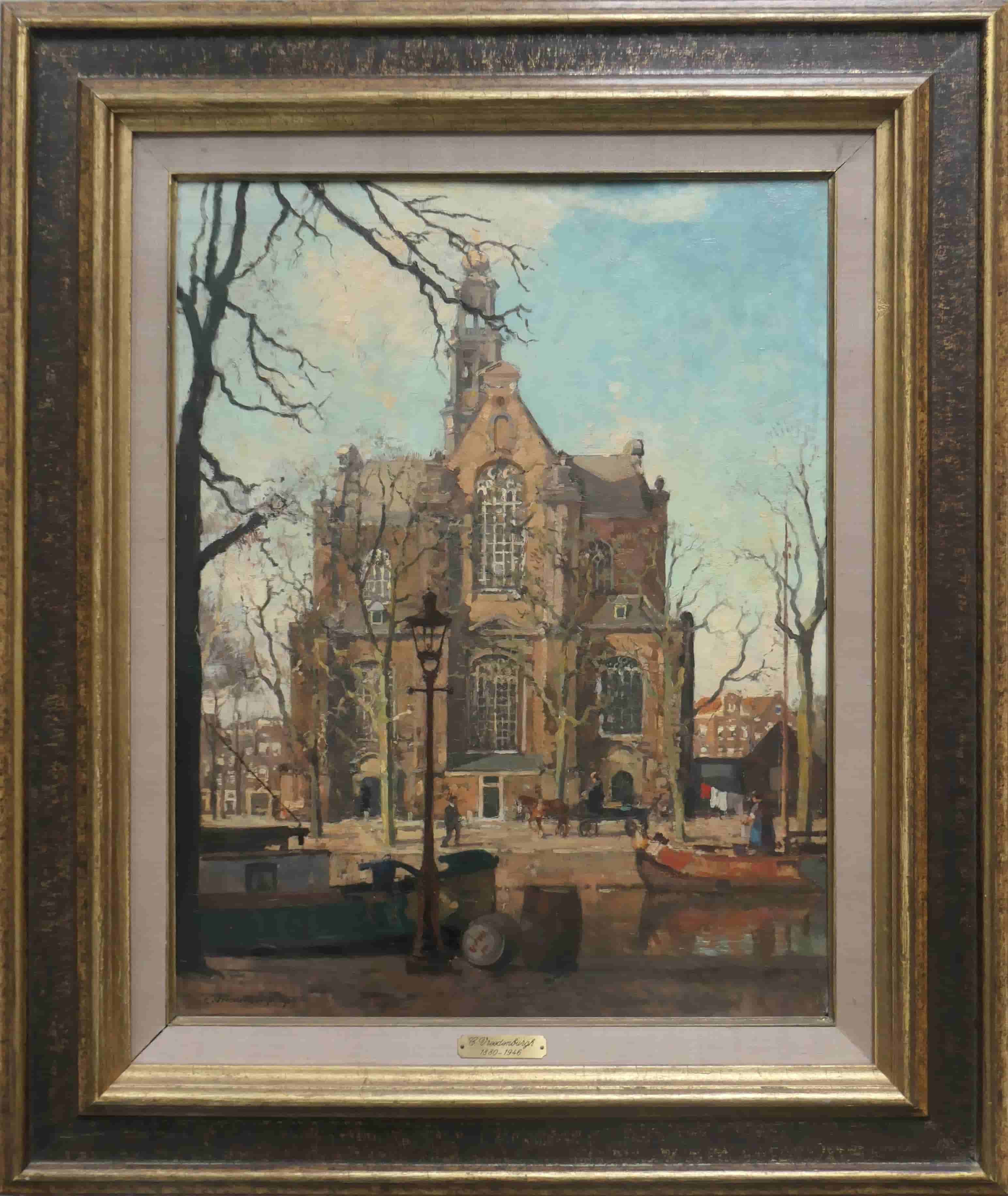 Cornelis Vreedenburgh - Gezicht op de Westerkerk te Amsterdam (met lijst)