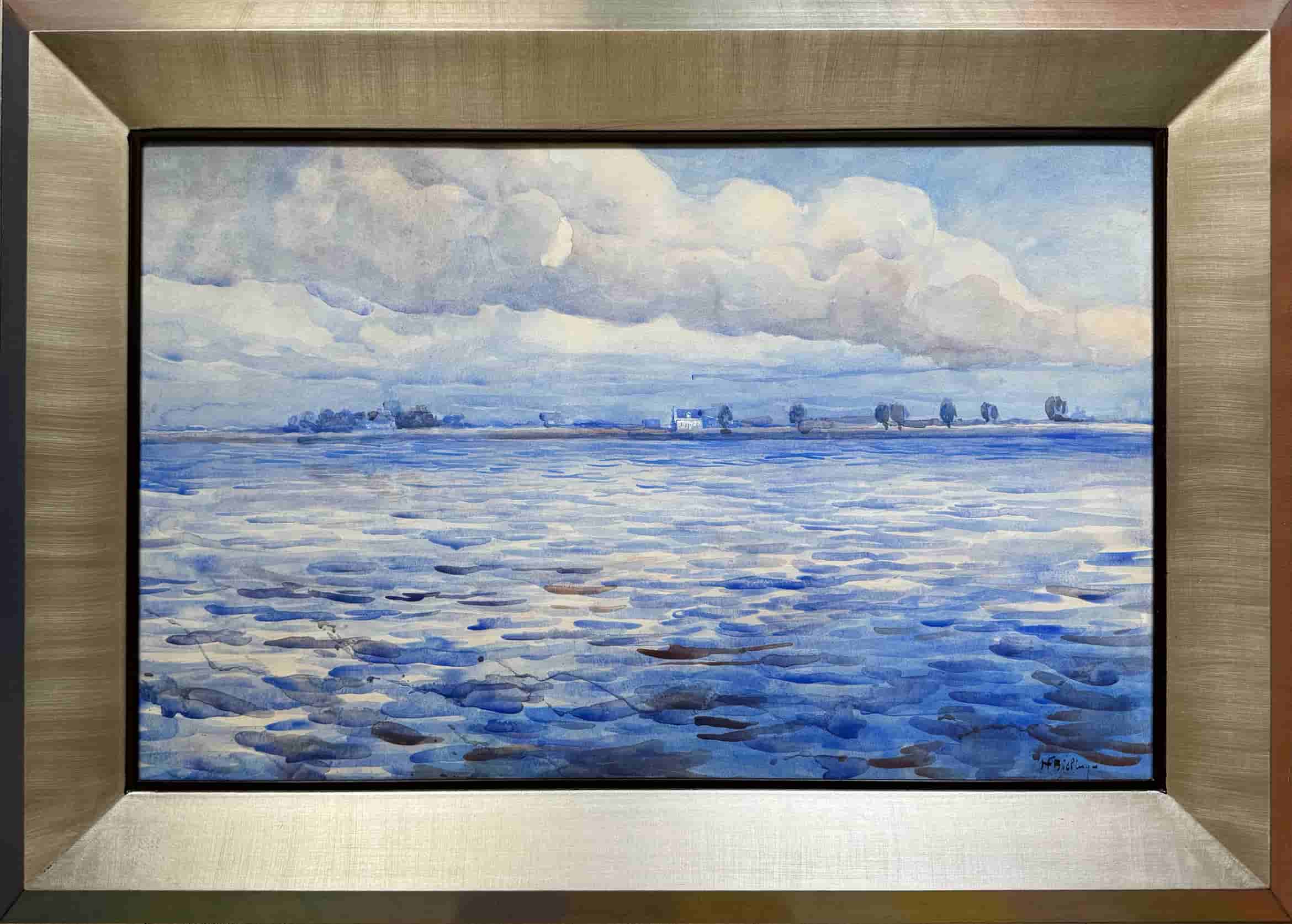 Herman Bieling - Gezicht op Willemstad (met lijst)