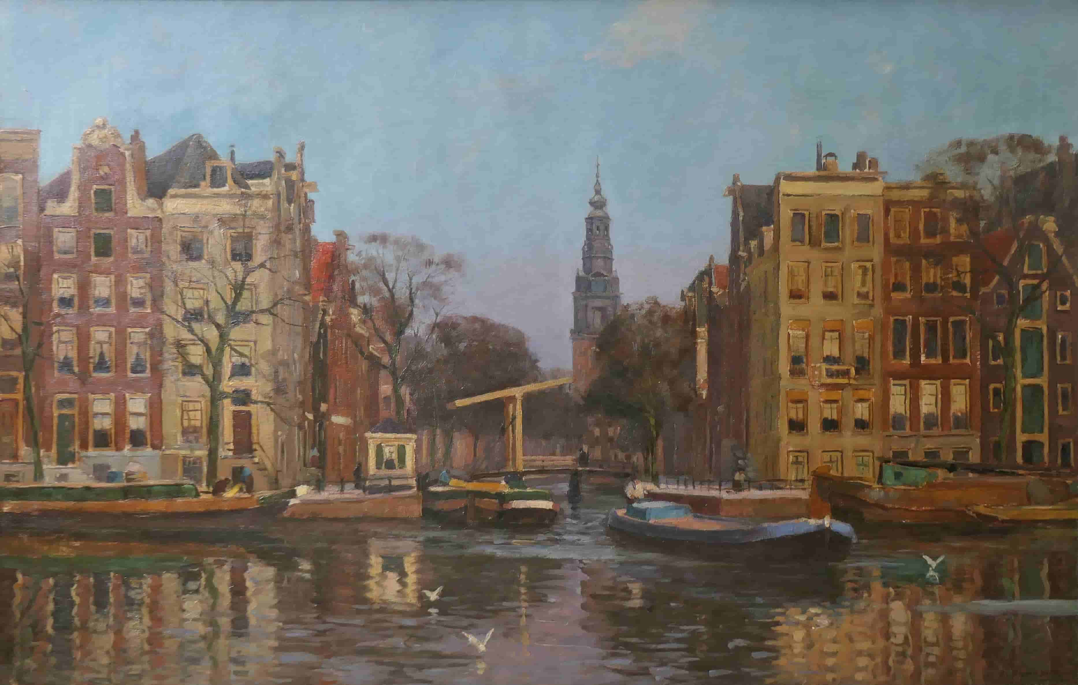 Bernardus van Beek - Groenburgwal met Zuiderkerk