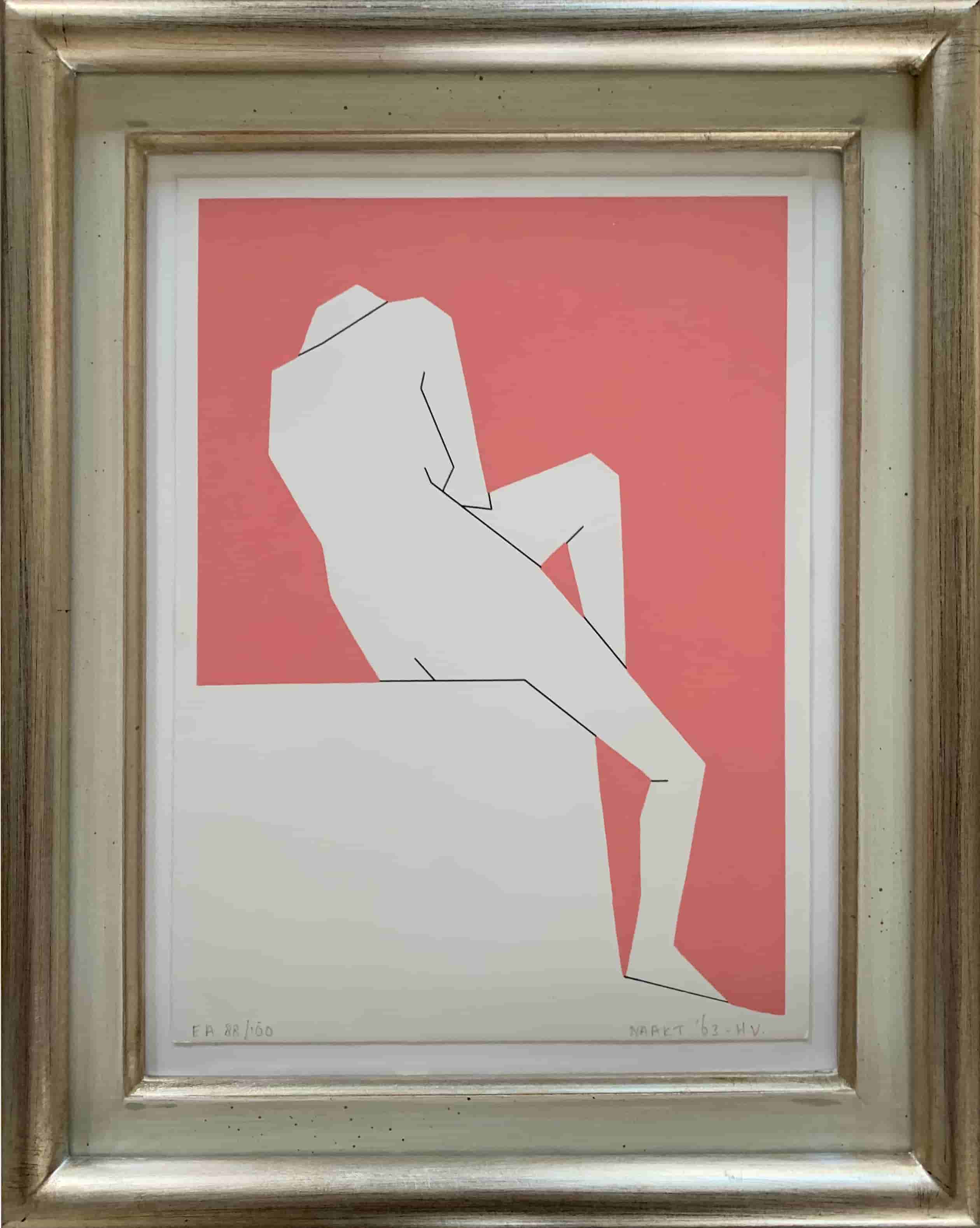 Hendrik Valk - Naakt (met lijst)