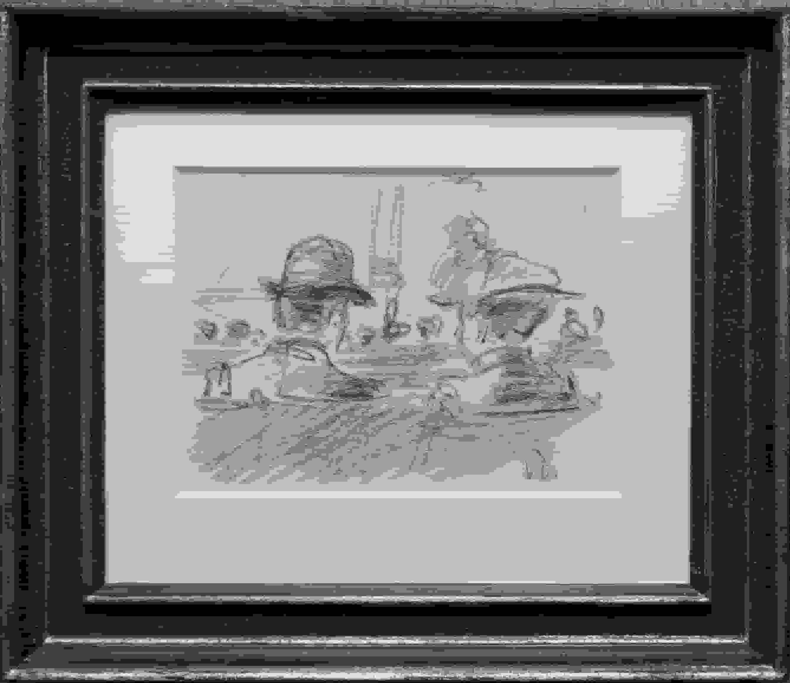 Kees van Dongen - Bezoekers in variété-theater ''Faveur'' (met lijst)