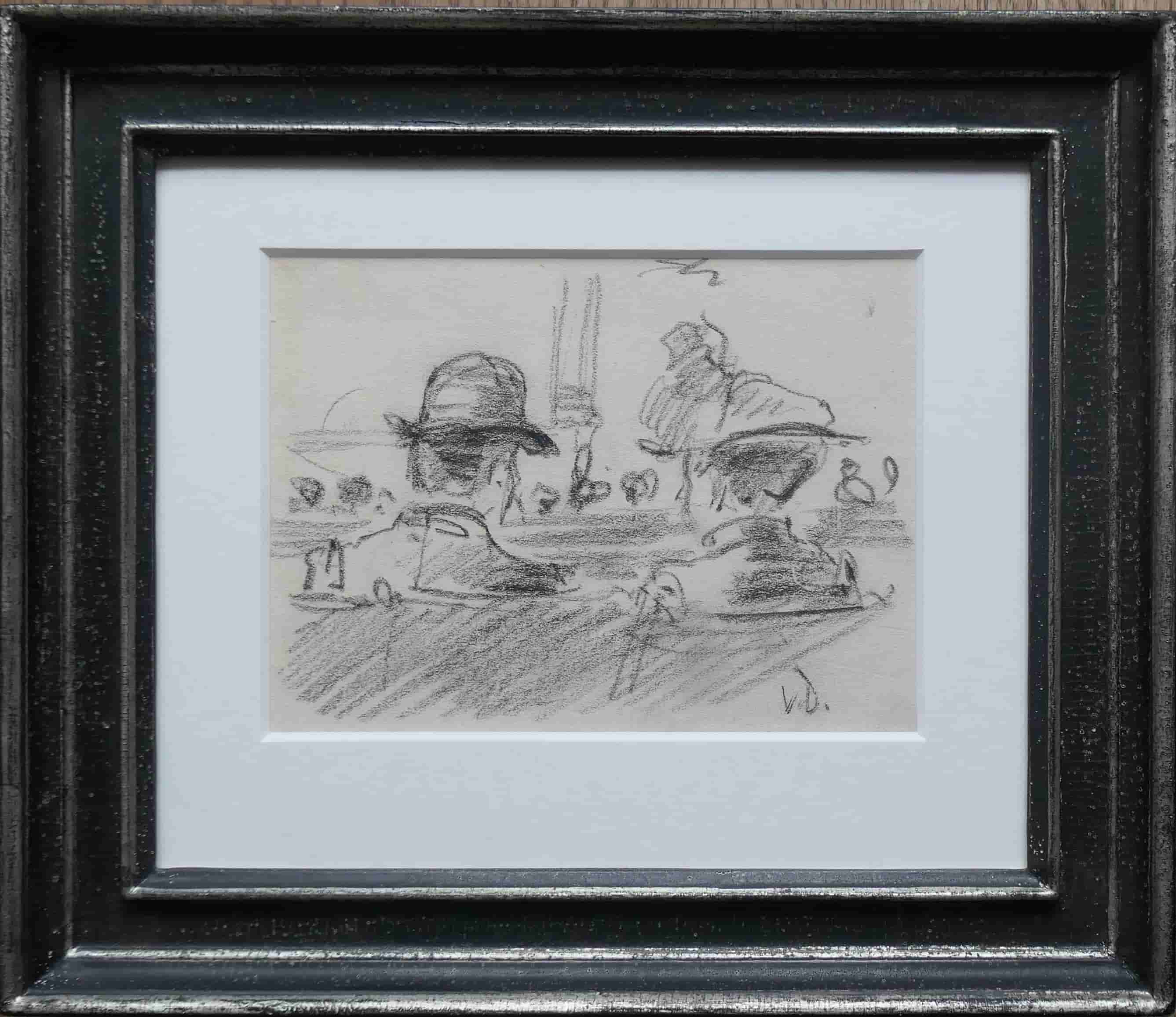 Kees van Dongen - Bezoekers in variété-theater ''Faveur'' (met lijst)