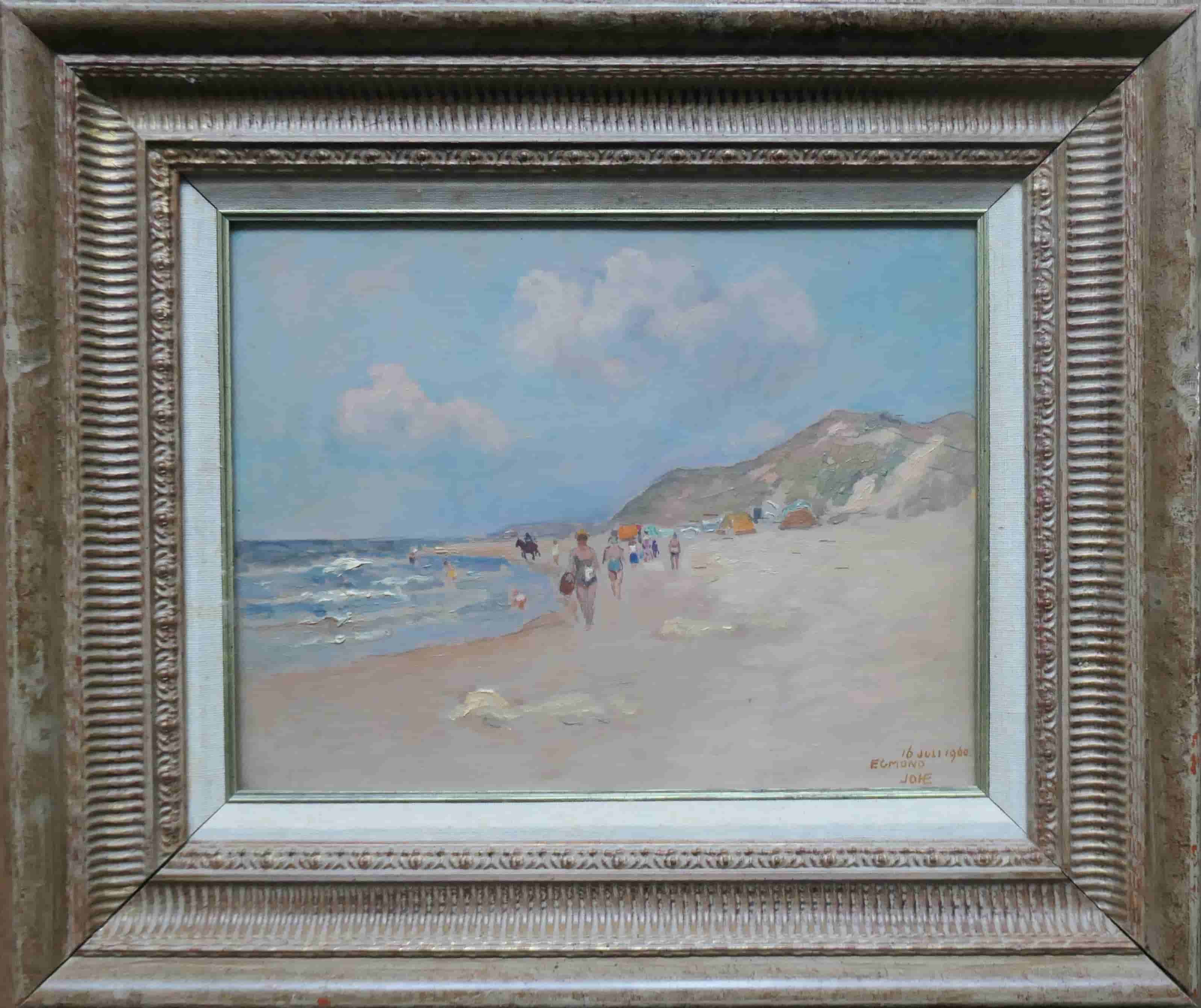 Johannes Elsinga - Strand Egmond (met lijst)