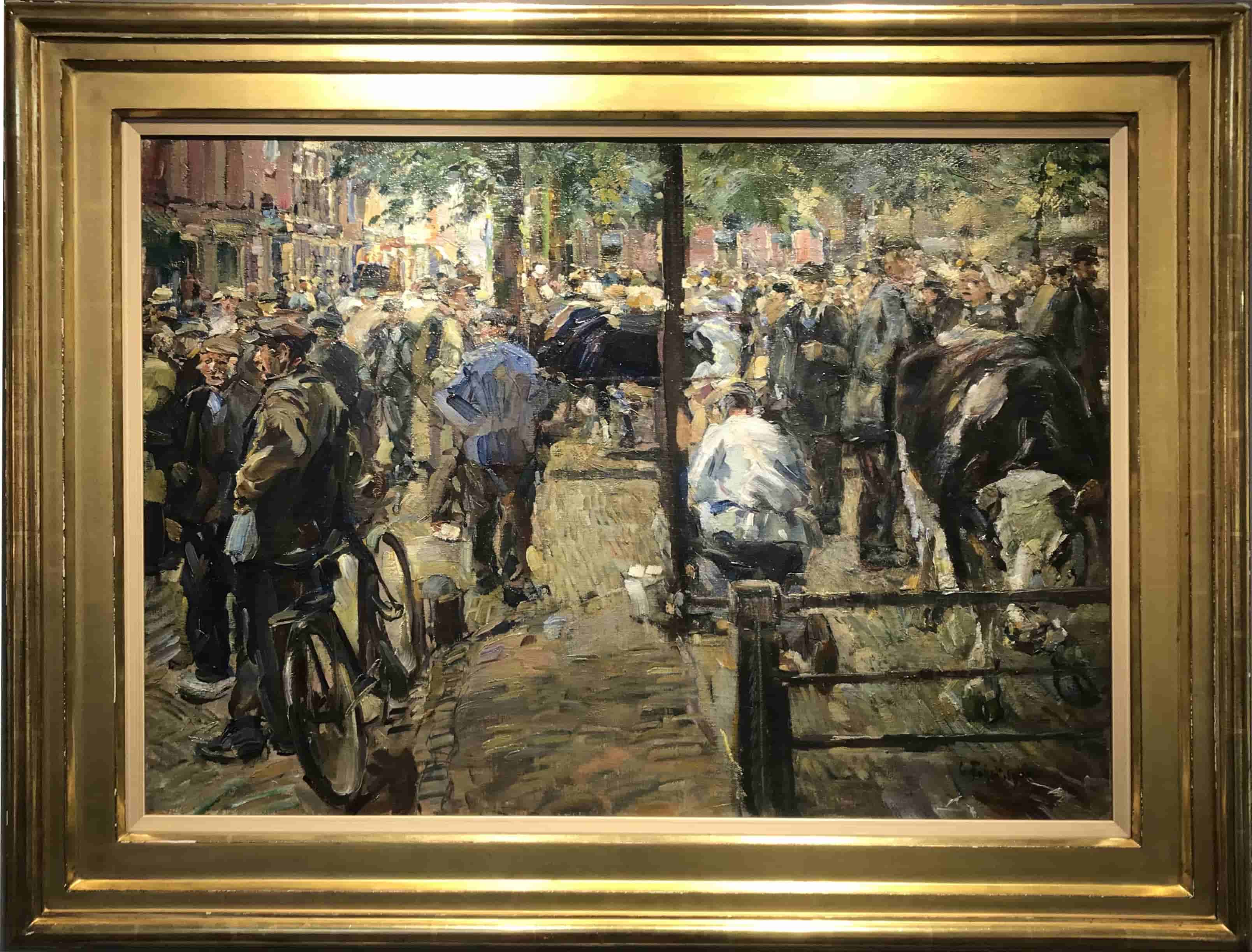 Carl Fahringer - Beestenmarkt Delft (met lijst)