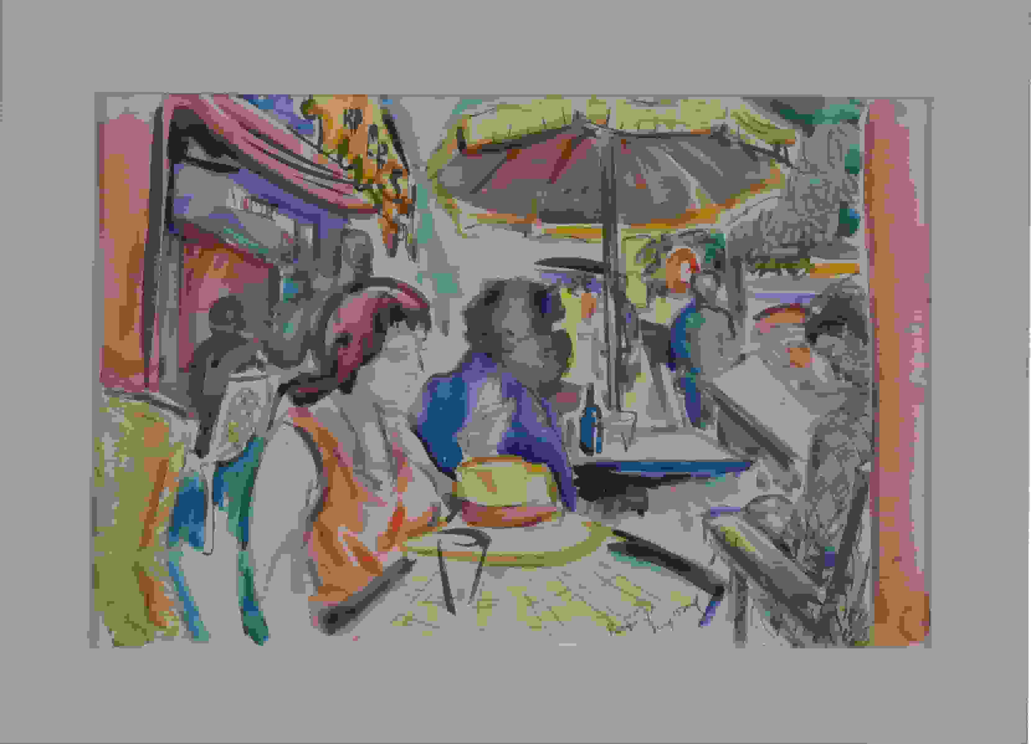 Freek van den Berg - Terras in Parijs (met lijst)