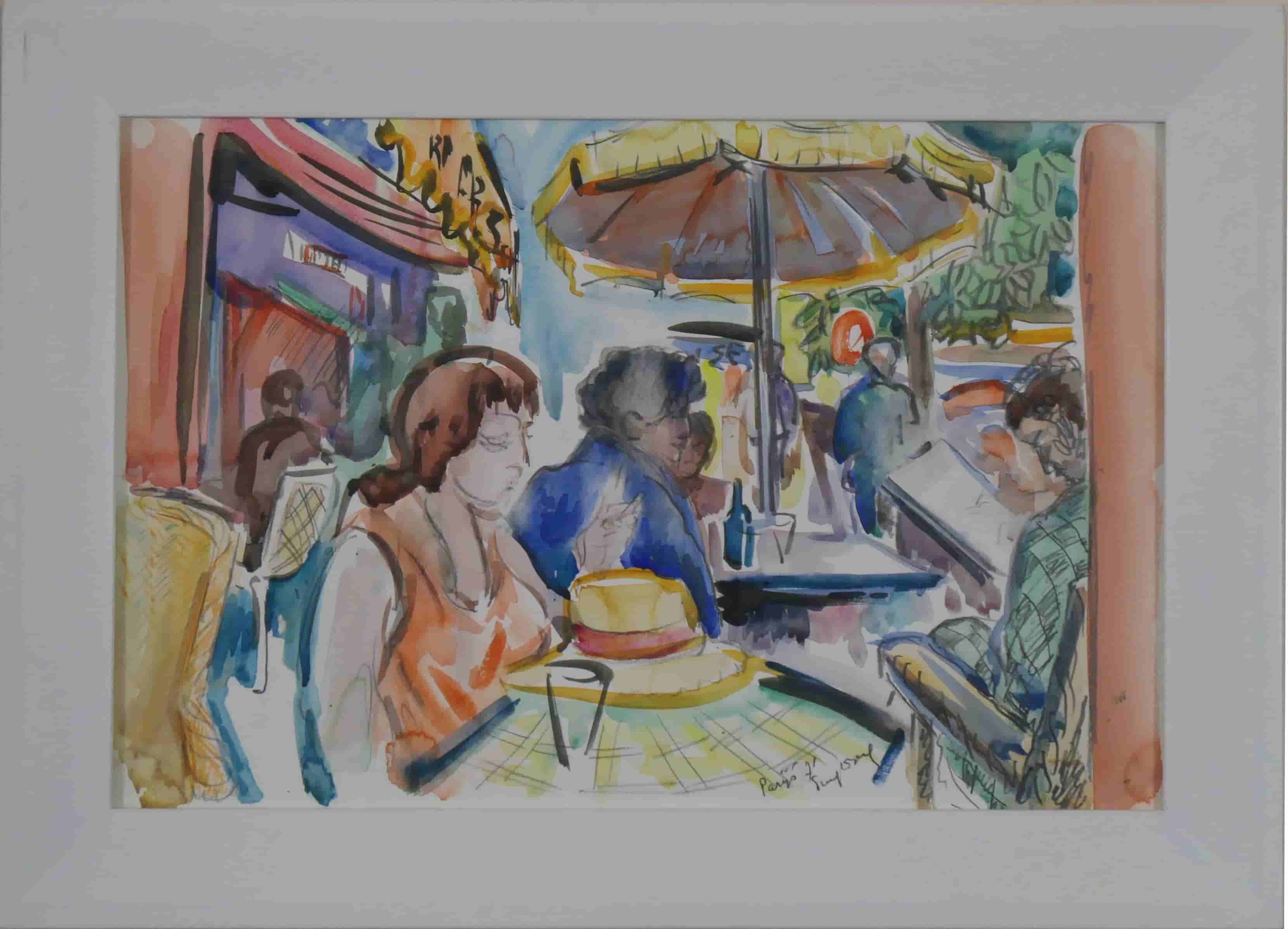 Freek van den Berg - Terras in Parijs (met lijst)