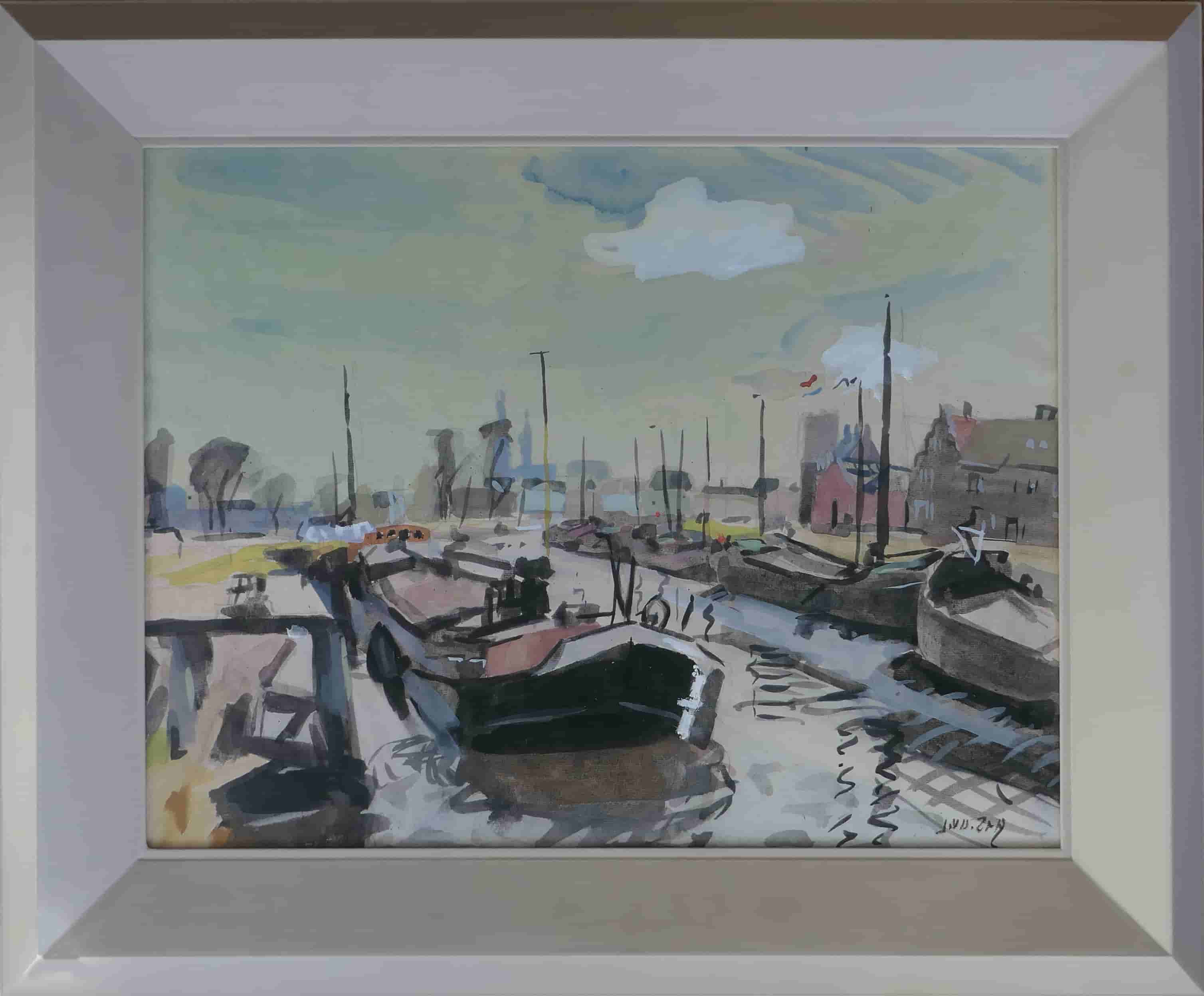 Jan van der Zee - Damsterdiep (met lijst)