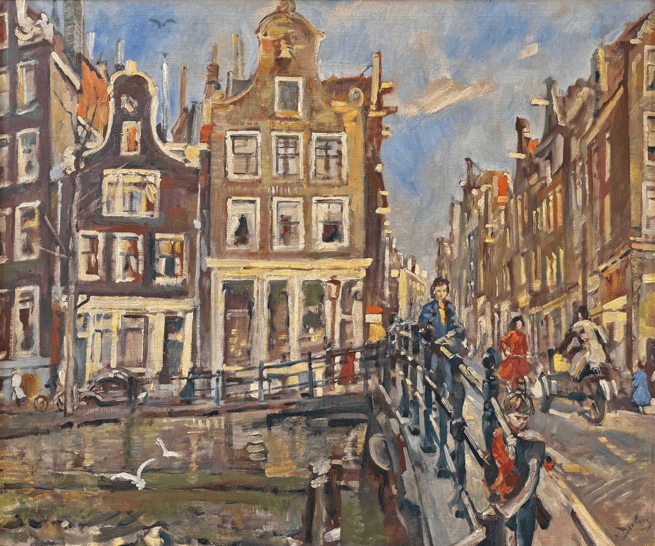 Erasmus Bernard von Dülmen-Krumpelman - Grachtgezicht in Amsterdam (zonder lijst)