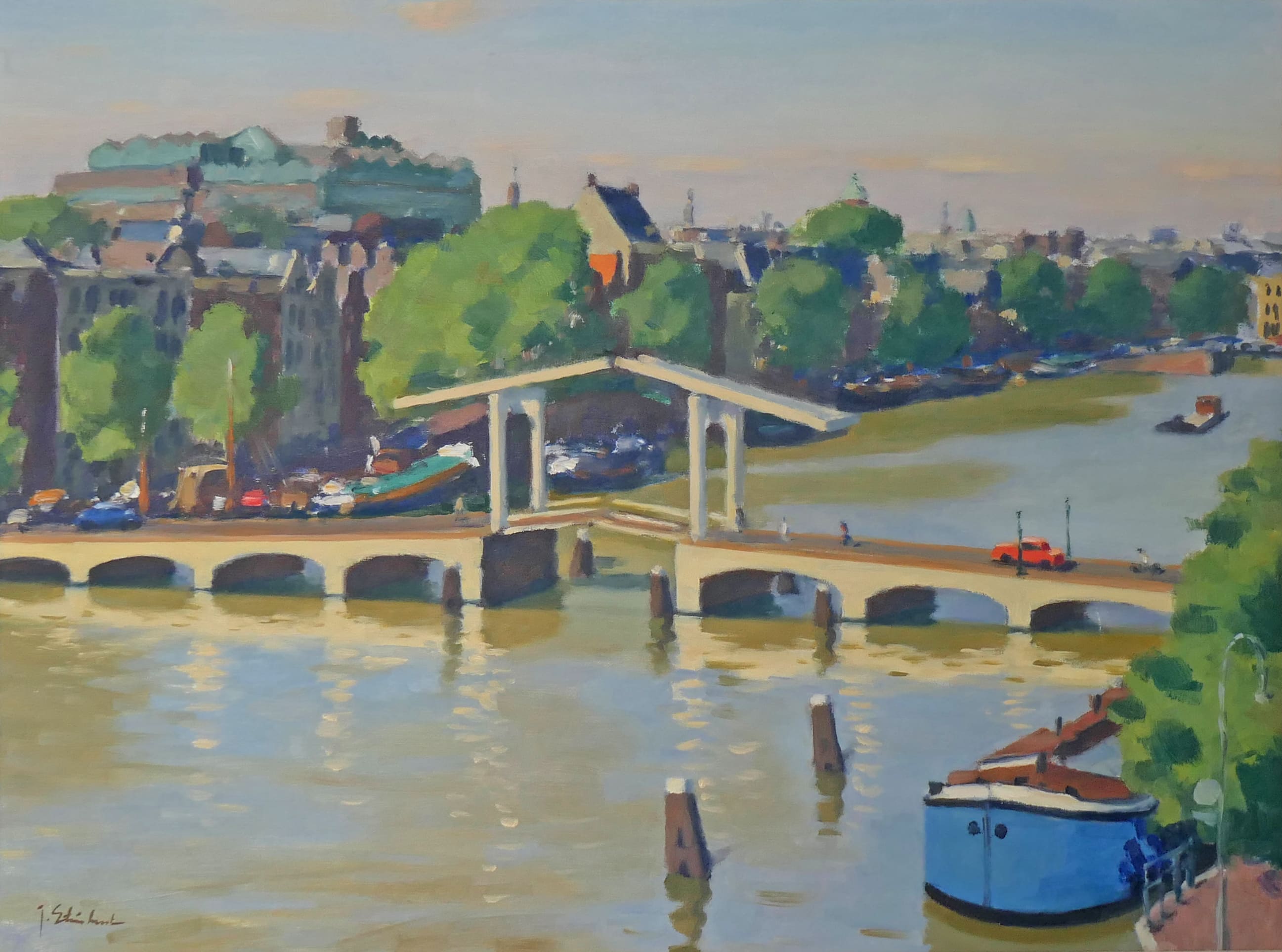 Magere brug in Amsterdam zonder lijst