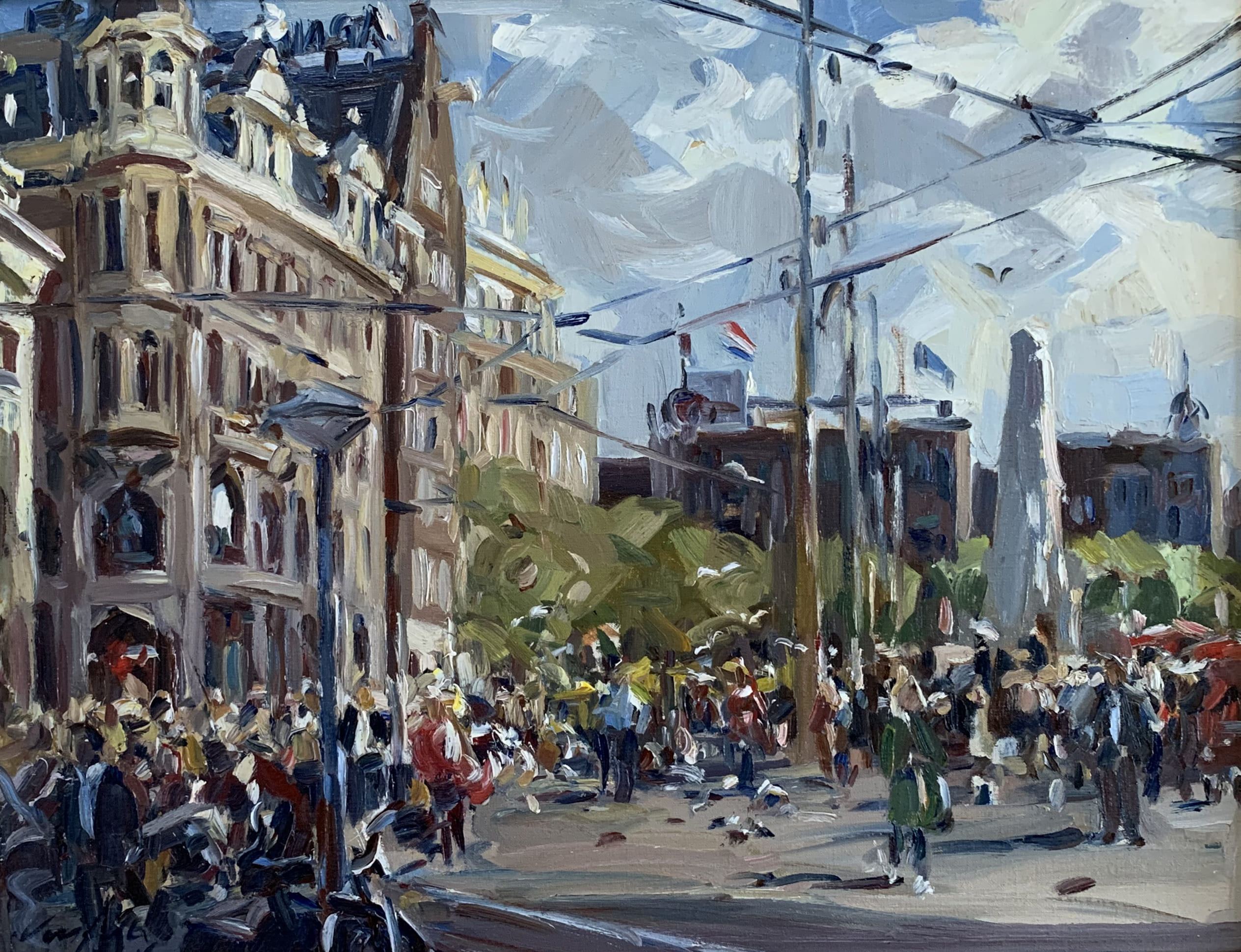 Koningsdag op de Dam in Amsterdam zonder lijst