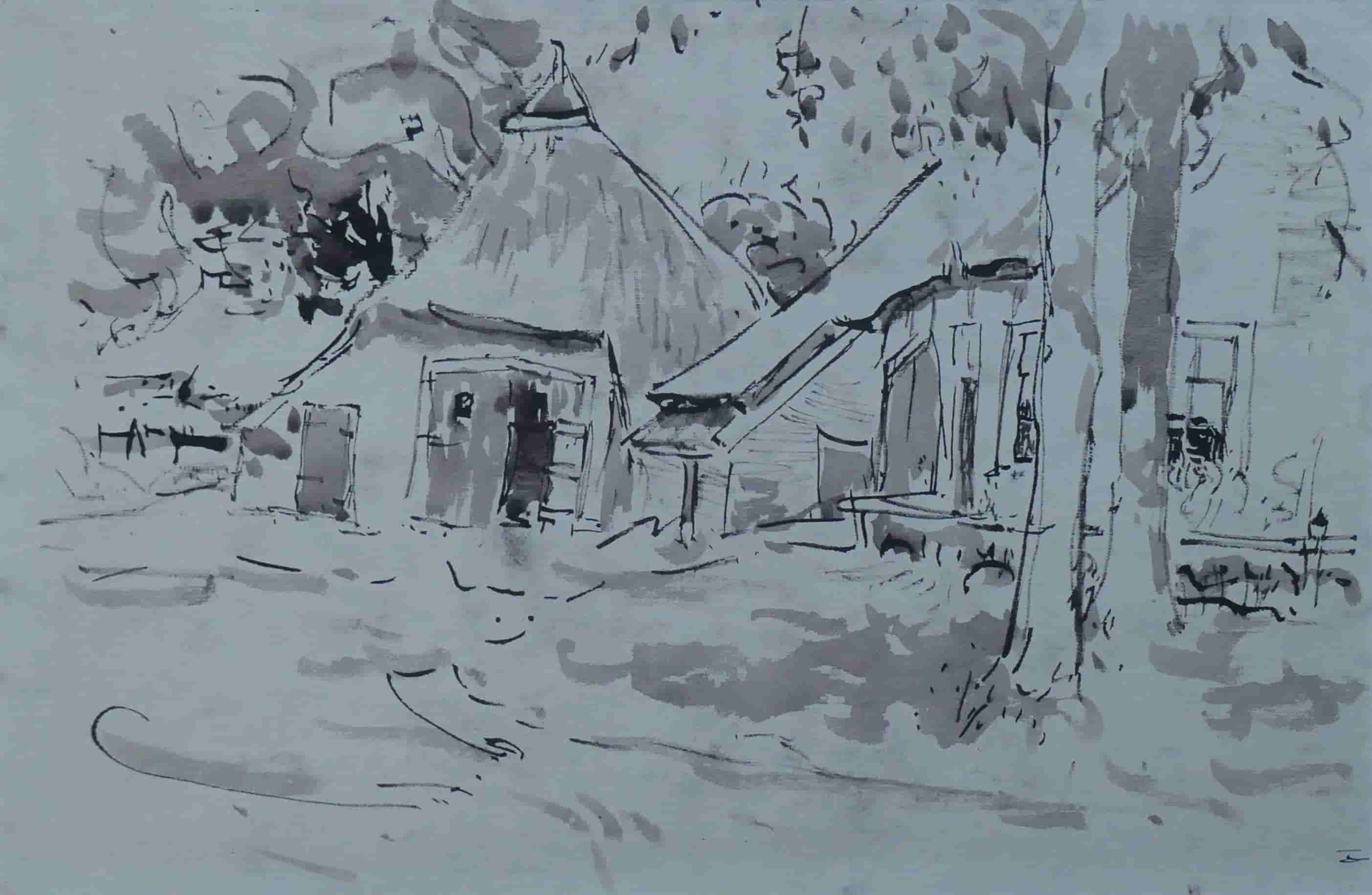 Jan Altink - Boerderij in Orvelte te Drenthe