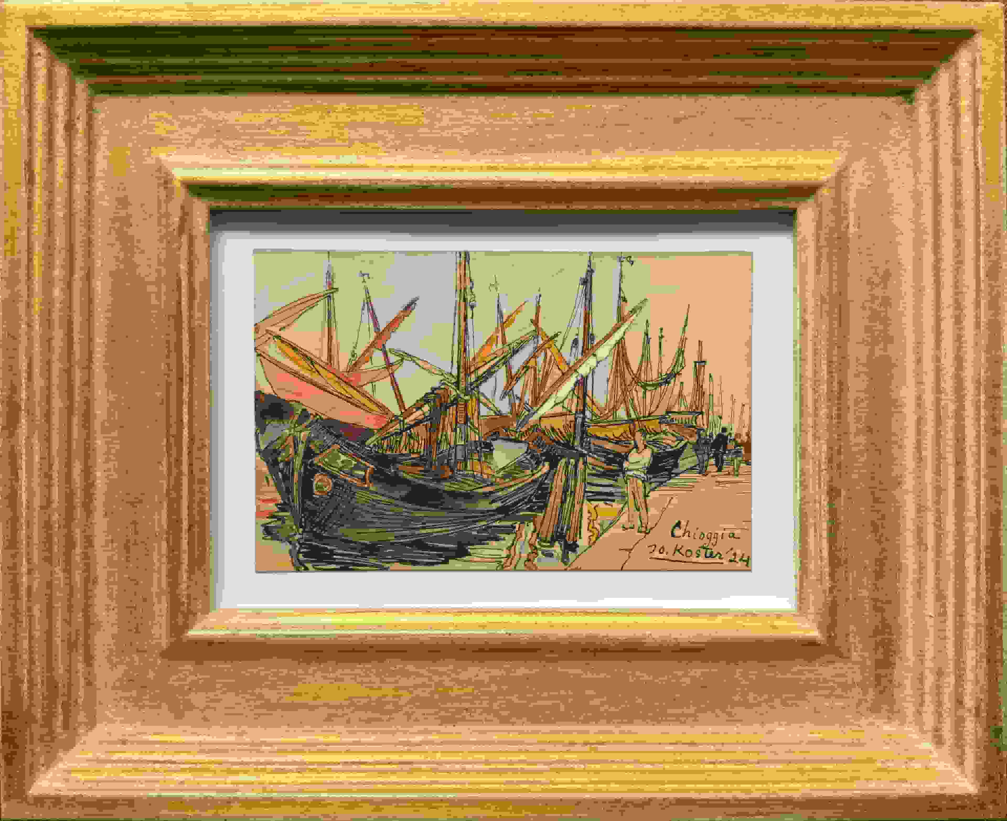 Jo Koster - Haven Chioggia (met lijst)