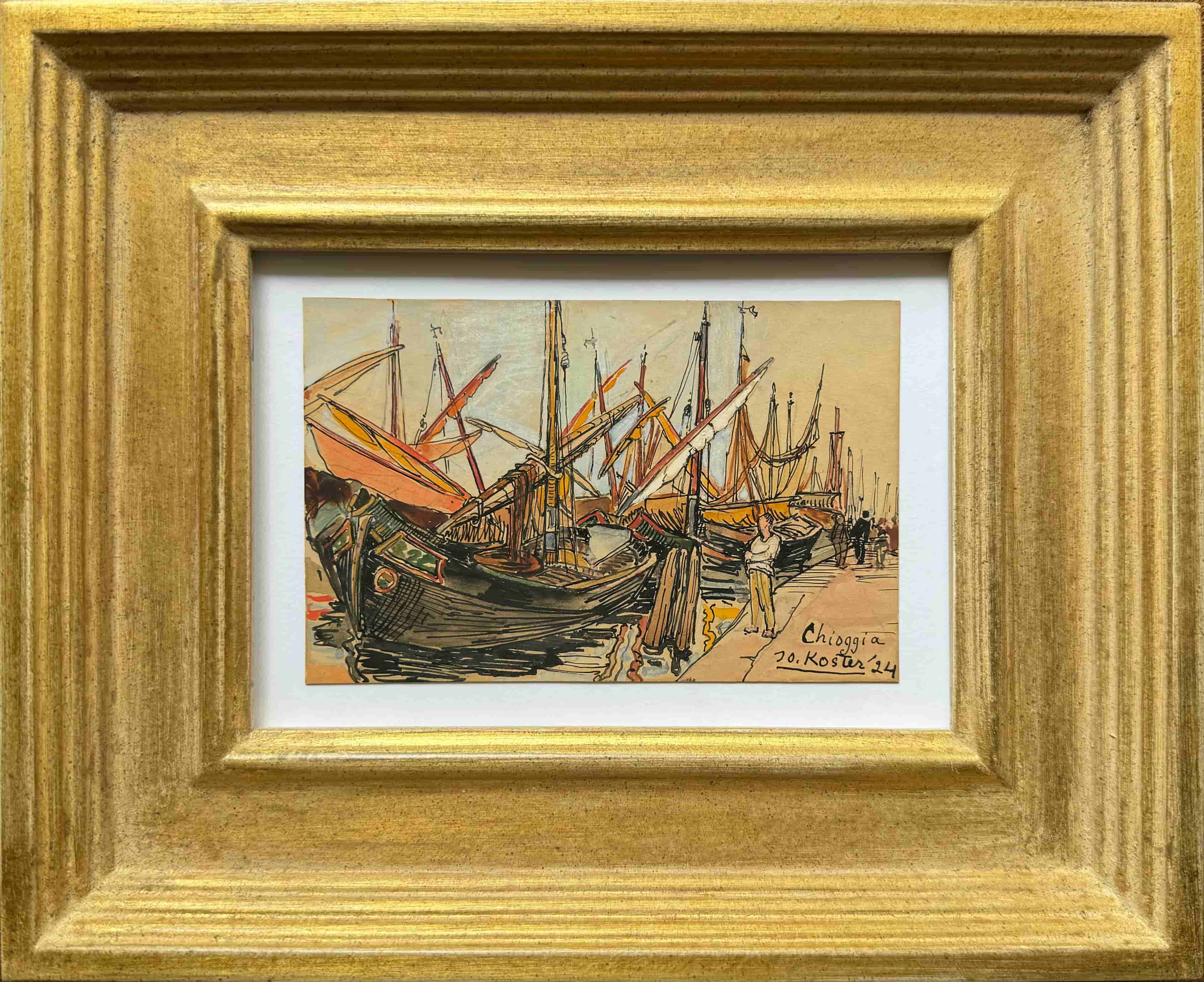 Jo Koster - Haven Chioggia (met lijst)