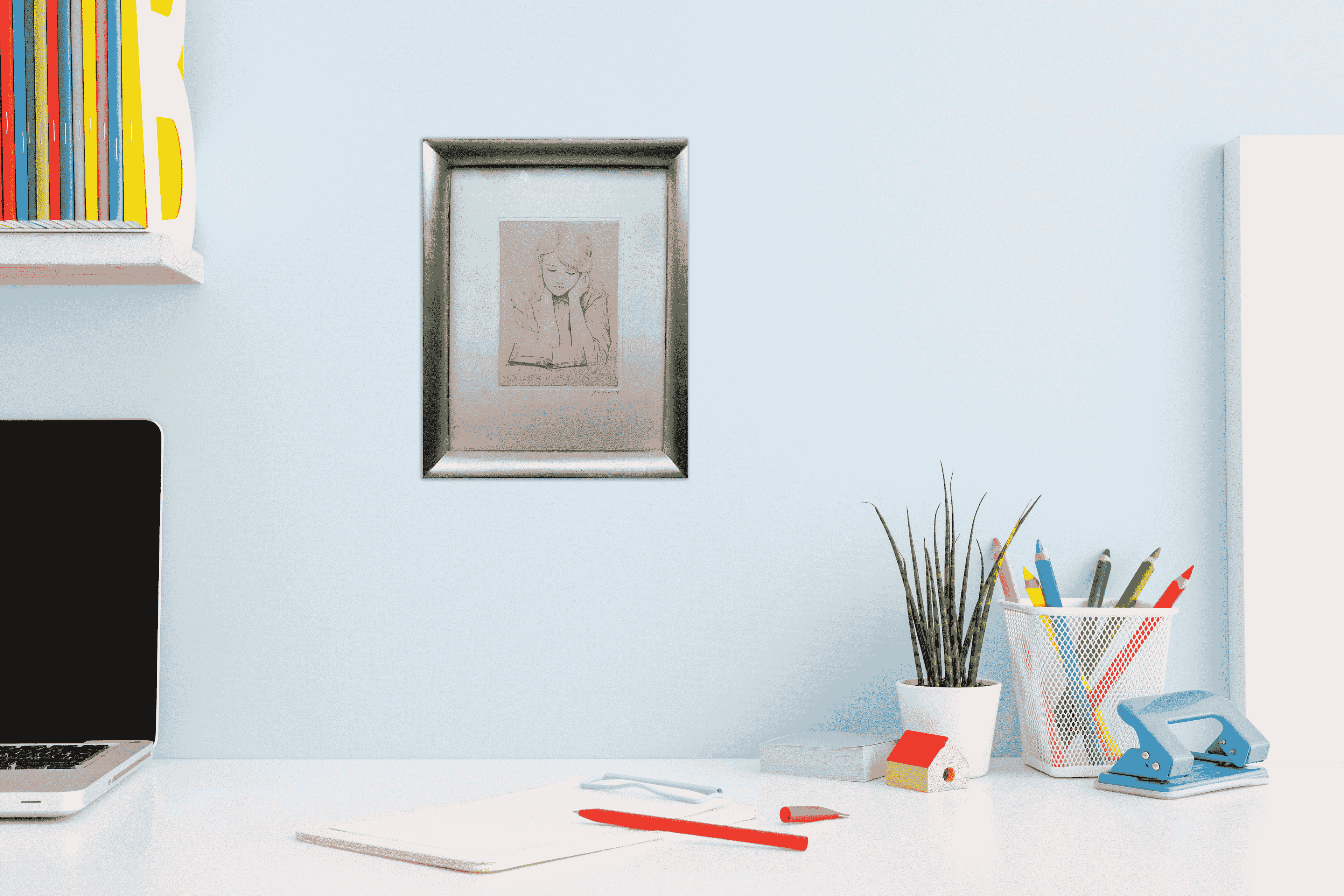 Jan Heyse - Lezend meisje (in interieur)