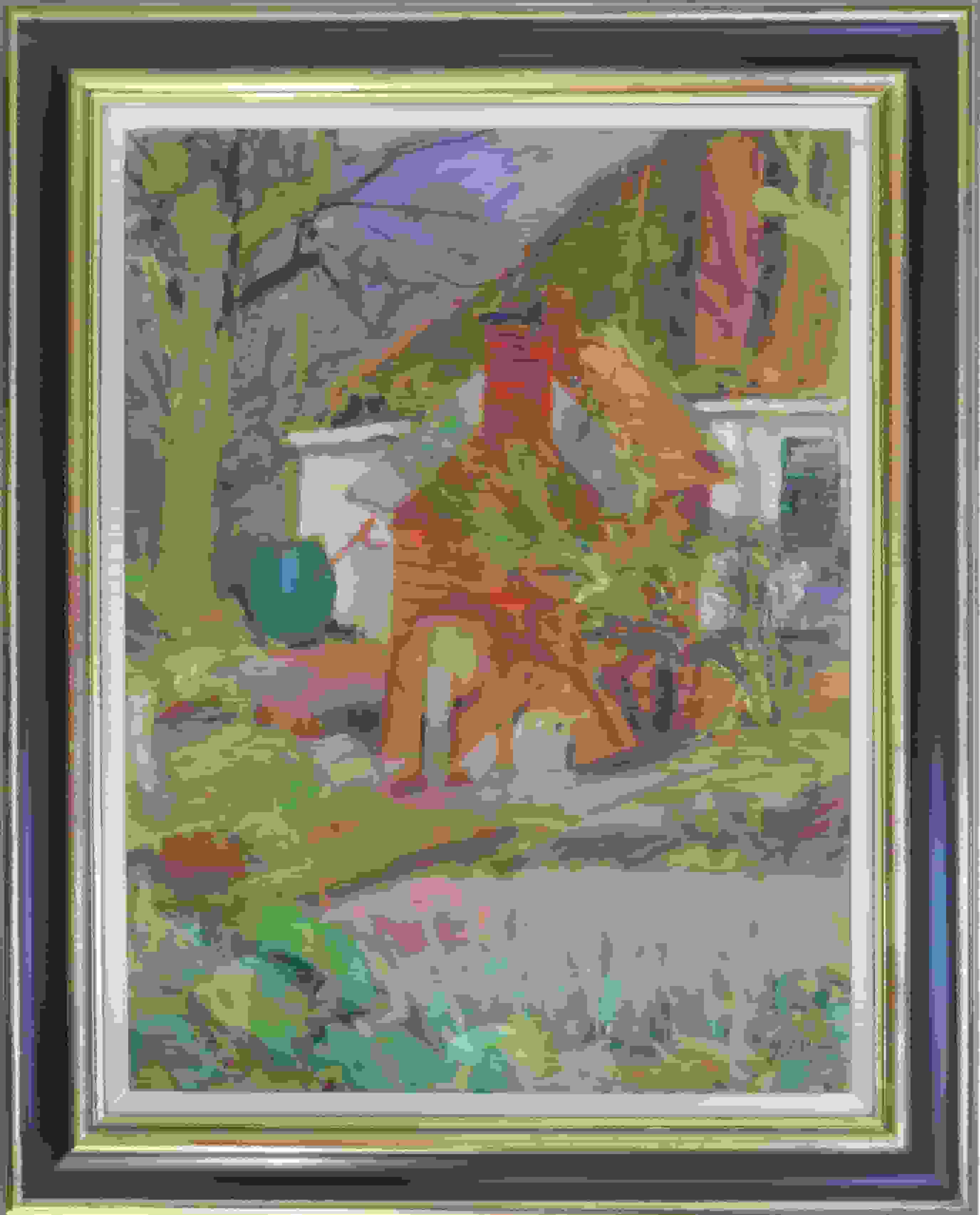 Jan Altink - Blauwborgje in de zomer (met lijst)