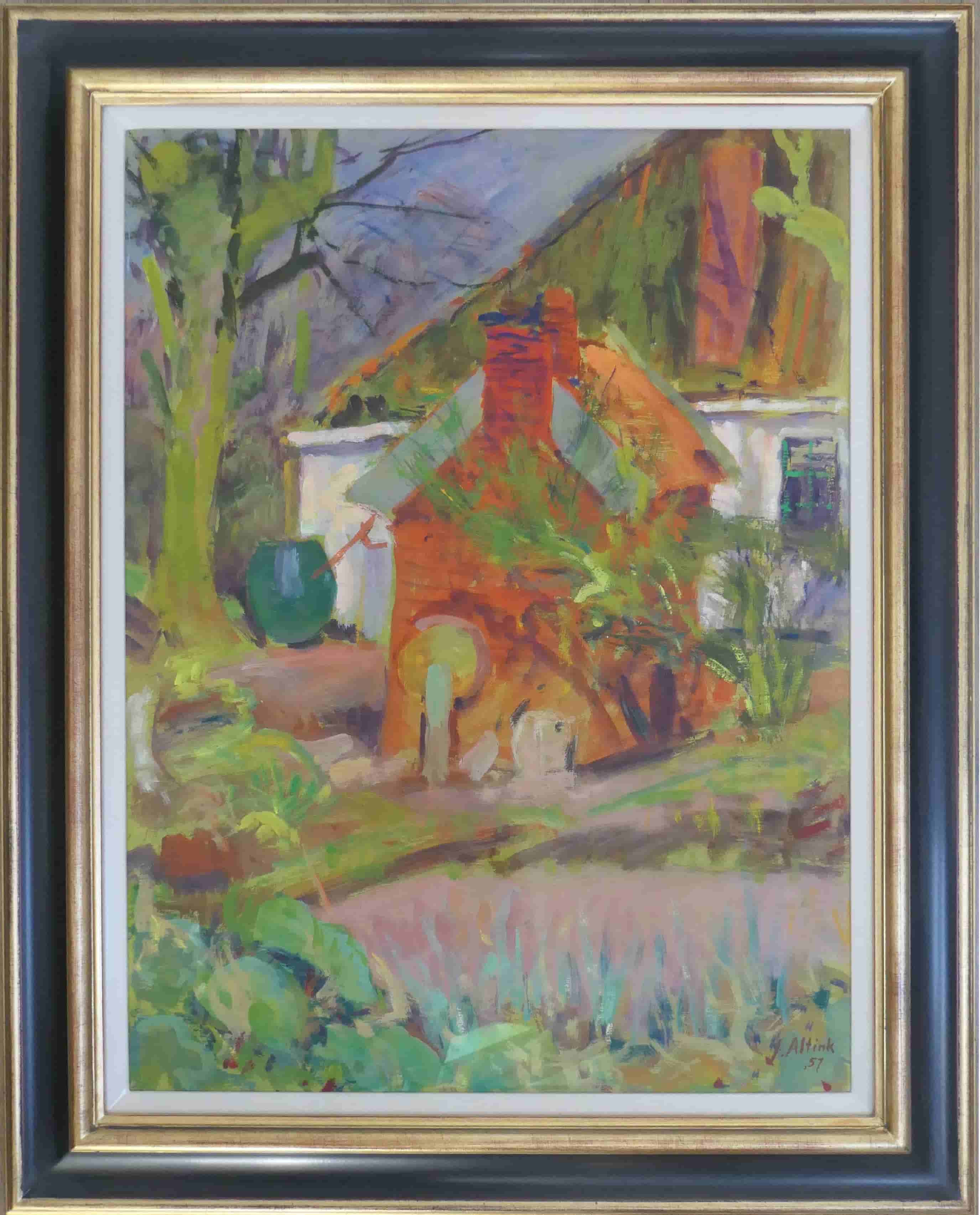 Jan Altink - Blauwborgje in de zomer (met lijst)