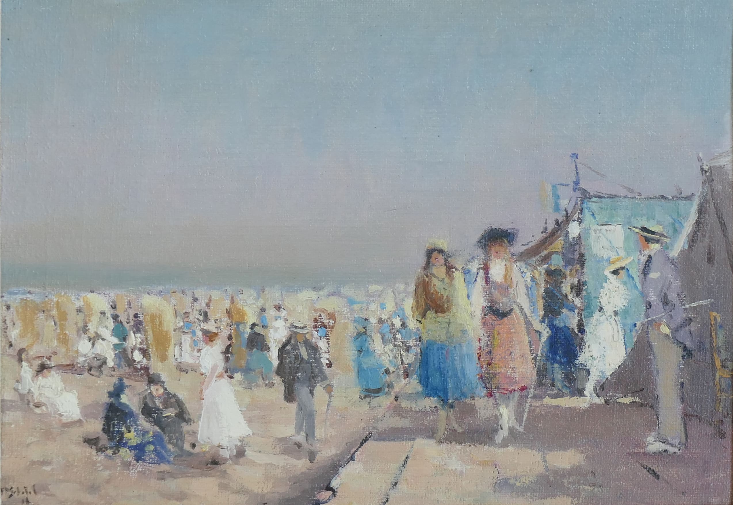 Een warme stranddag zonder lijst