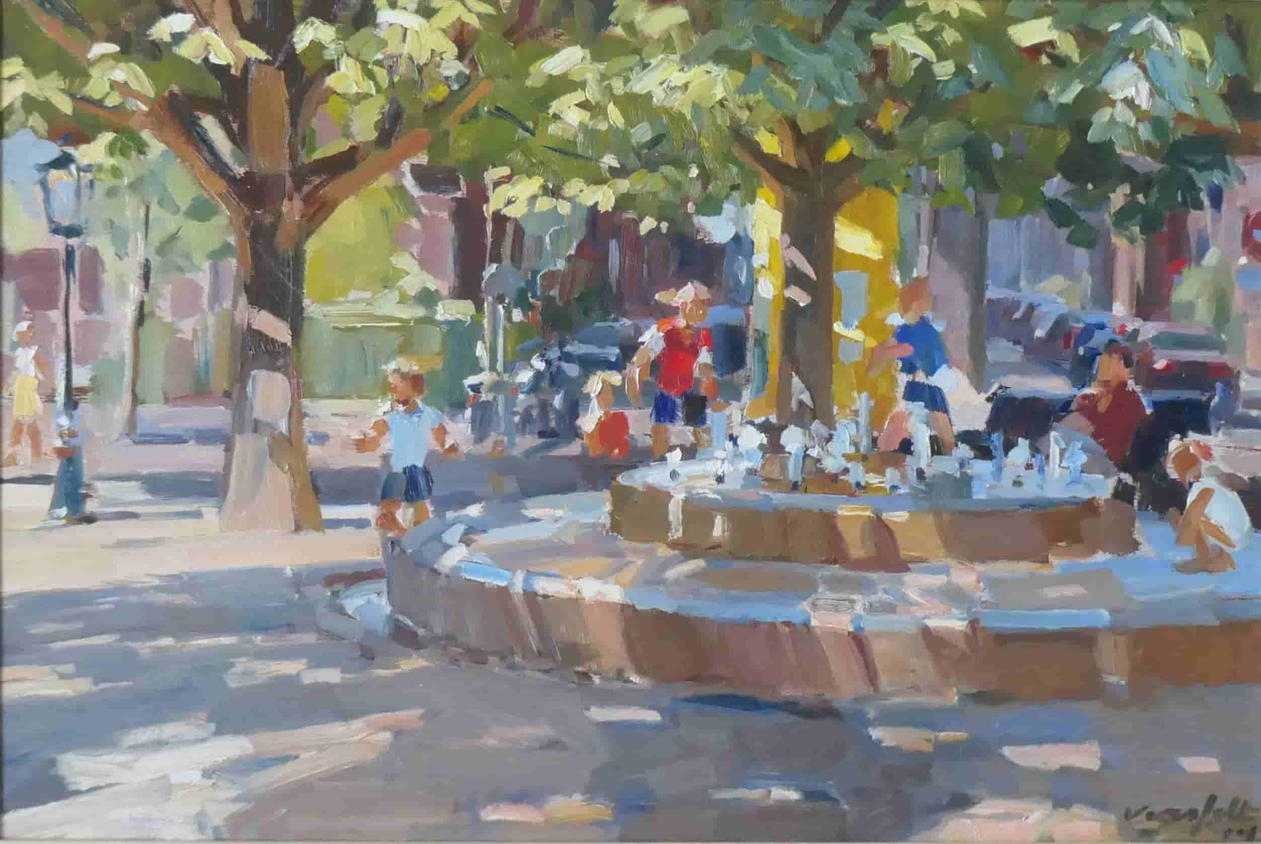 Hans Versfelt - Plein Howeweg in Amsterdam Watergraafsmeer (zonder lijst)
