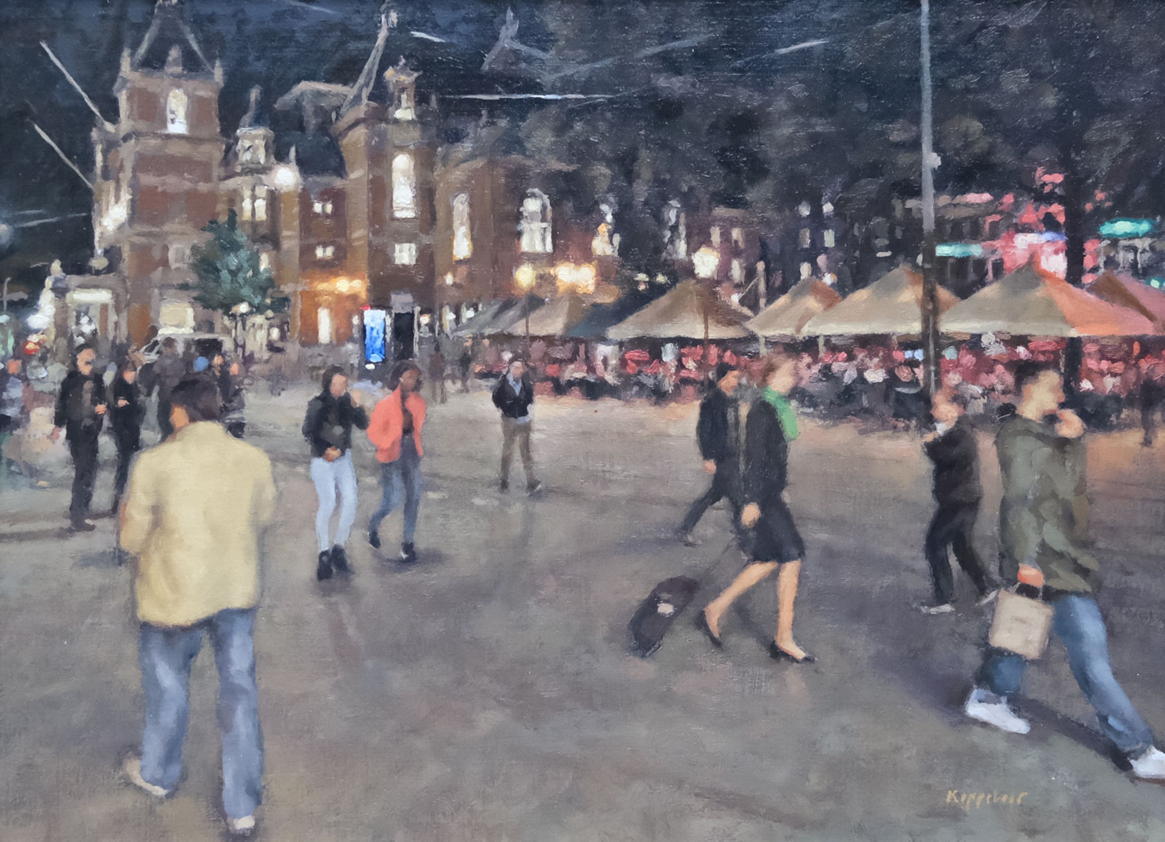 Leidseplein bij avond zonder lijst