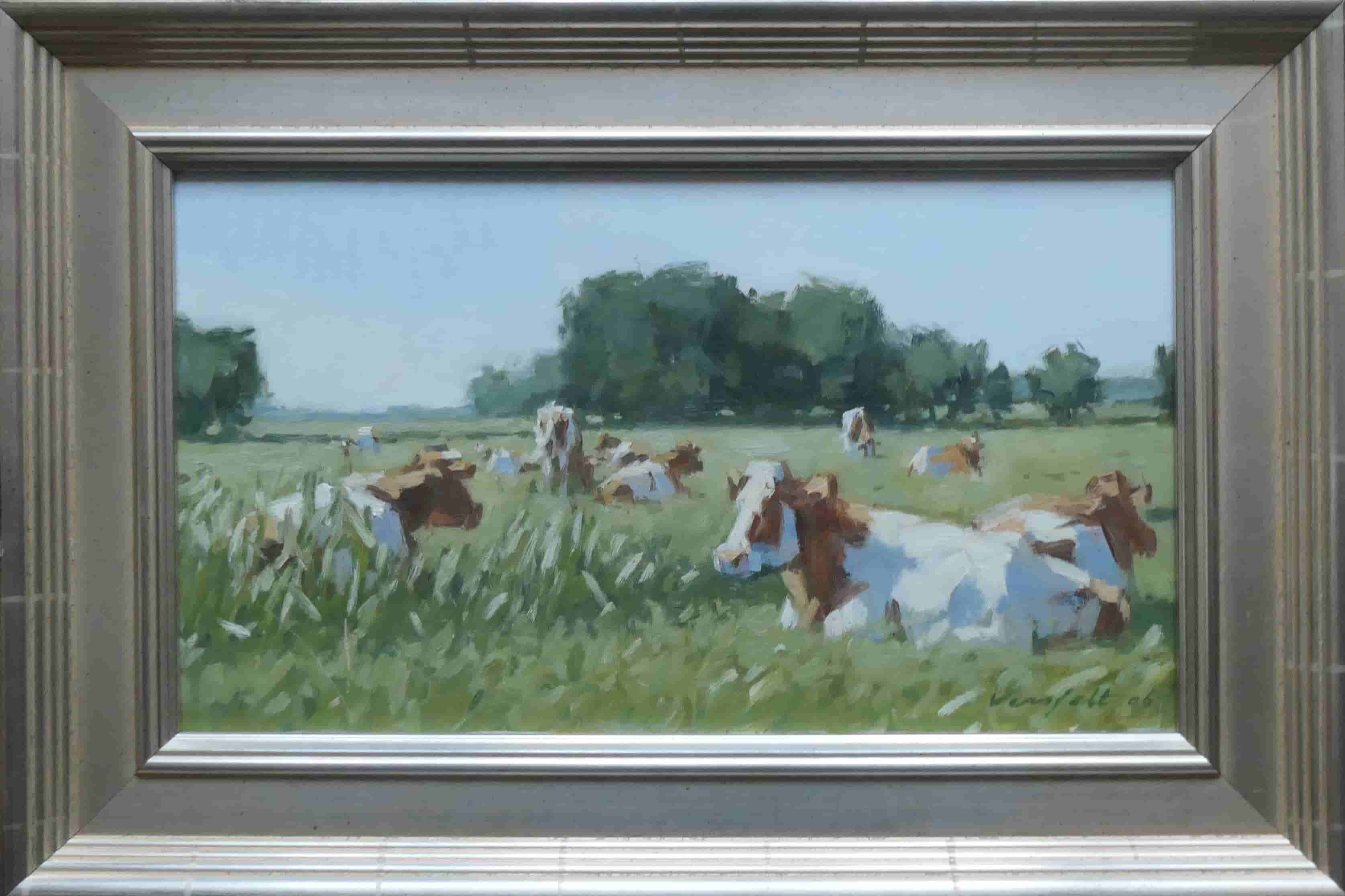 Hans Versfelt - Koeien in de wei (met lijst)