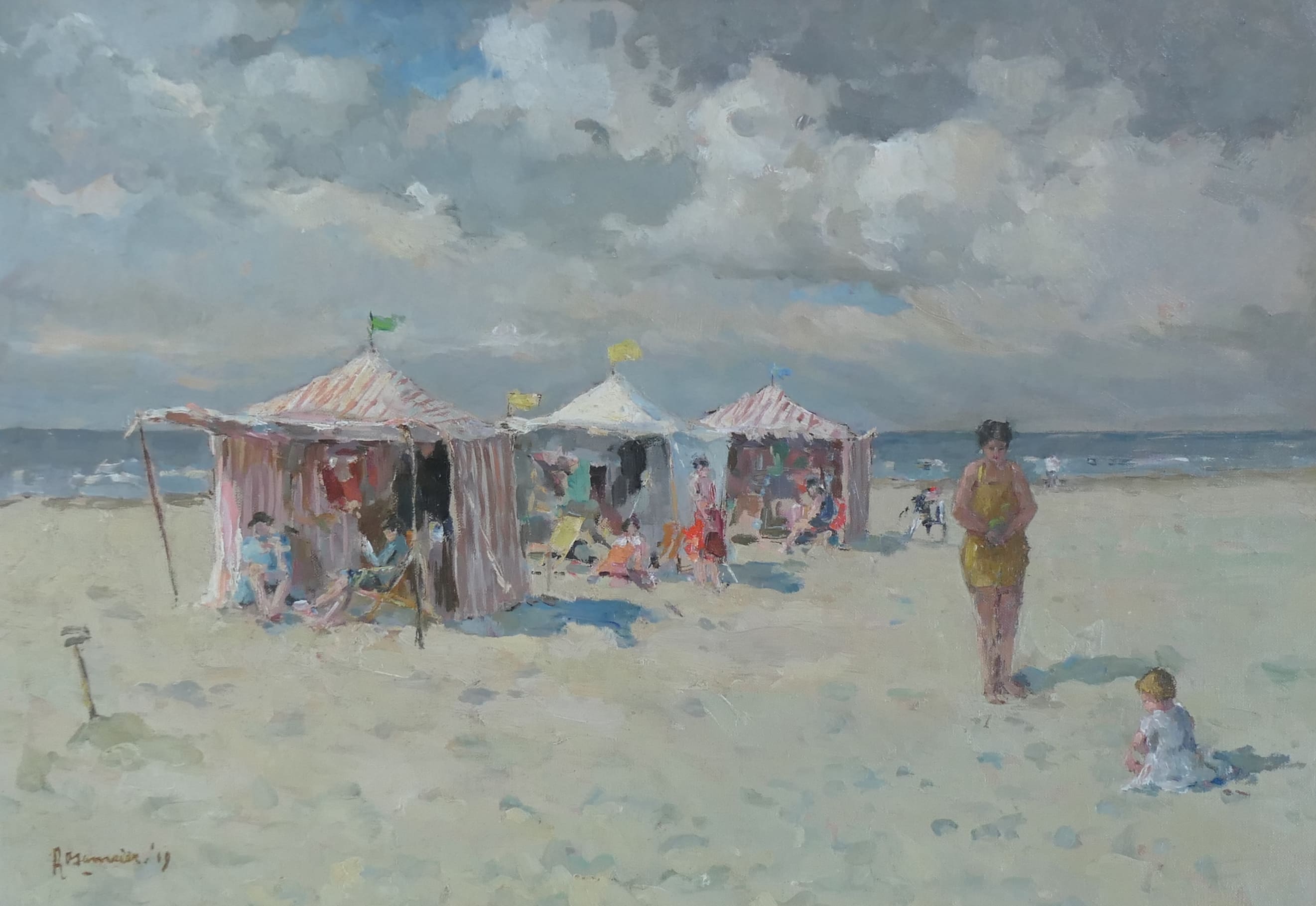 Het stille strand bij Katwijk zonder lijst
