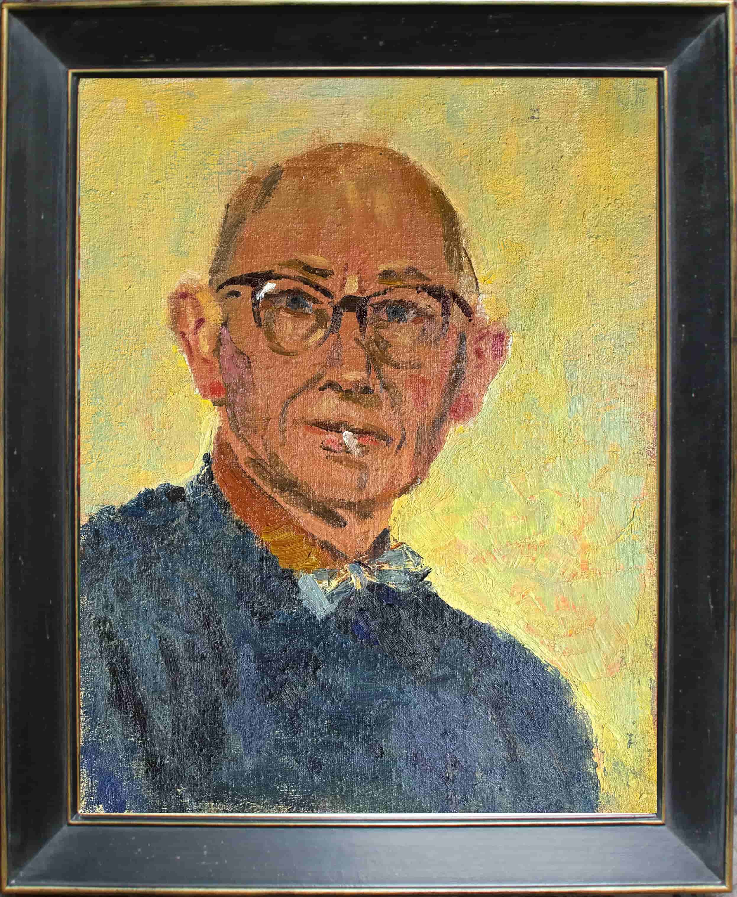 Jan Altink - Zelfportret met sigaret (met lijst)