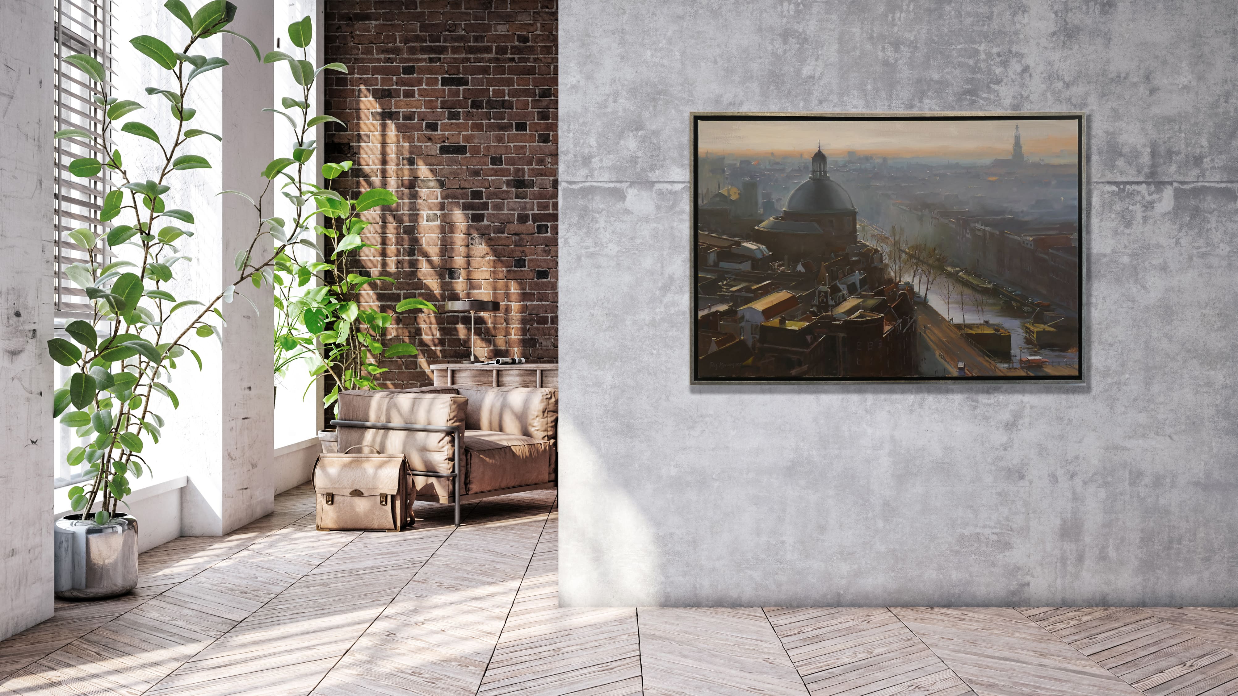 Koepelkerk Amsterdam in de winter zonder lijst