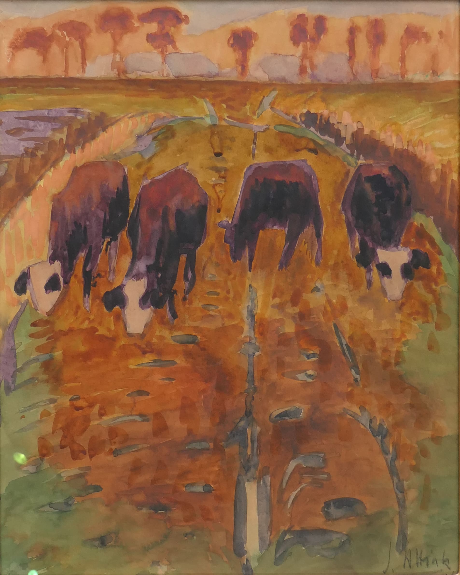 Koeien in de weide zonder lijst