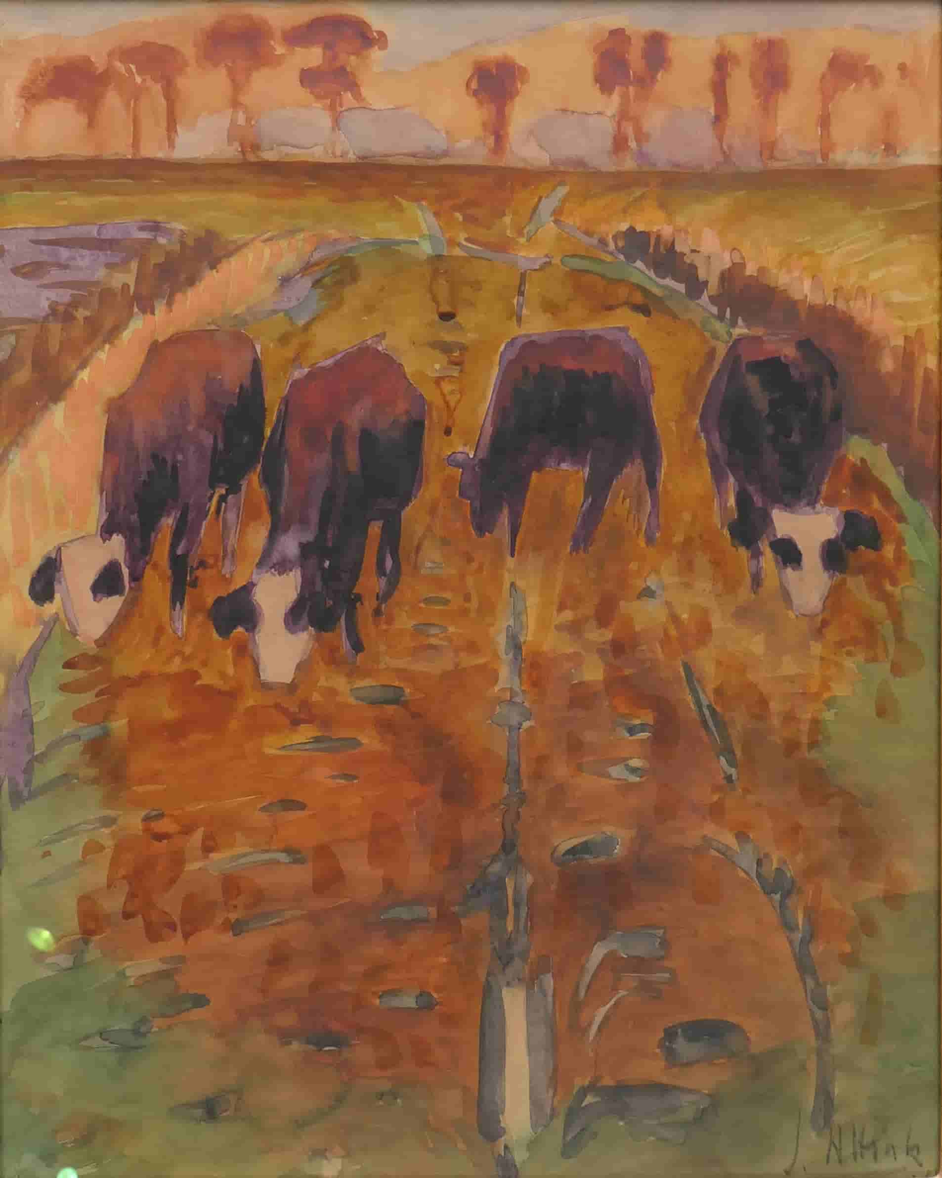 Jan Altink - Koeien in de weide (zonder lijst)