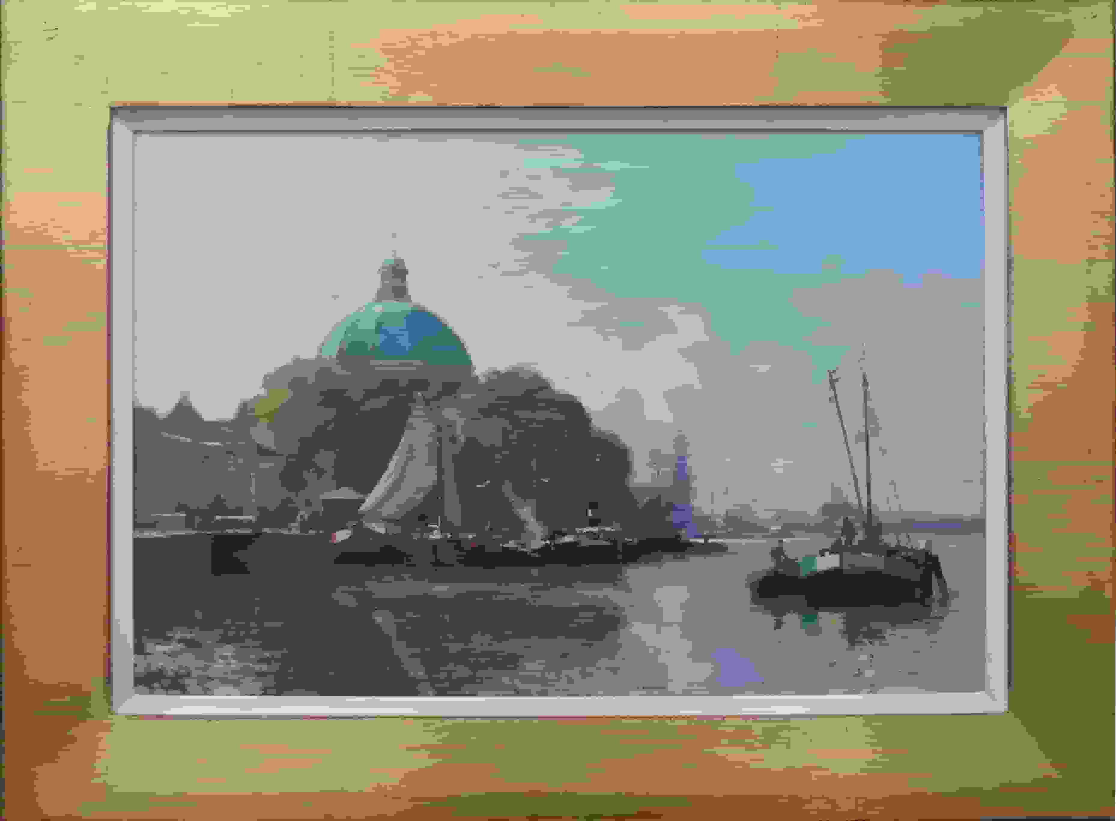 Cornelis Vreedenburgh - Het IJ in Amsterdam (met lijst)