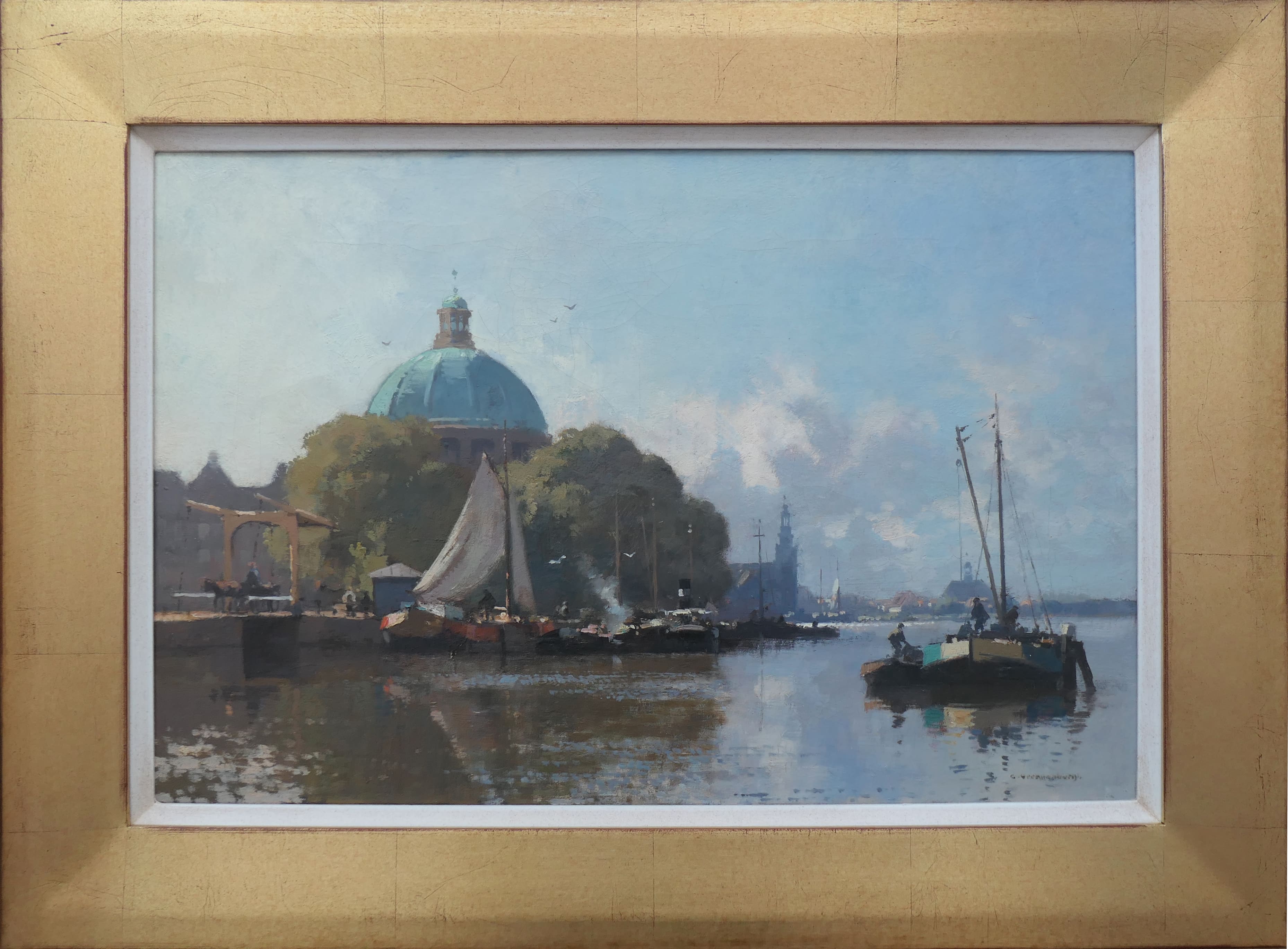 Het IJ in Amsterdam zonder lijst