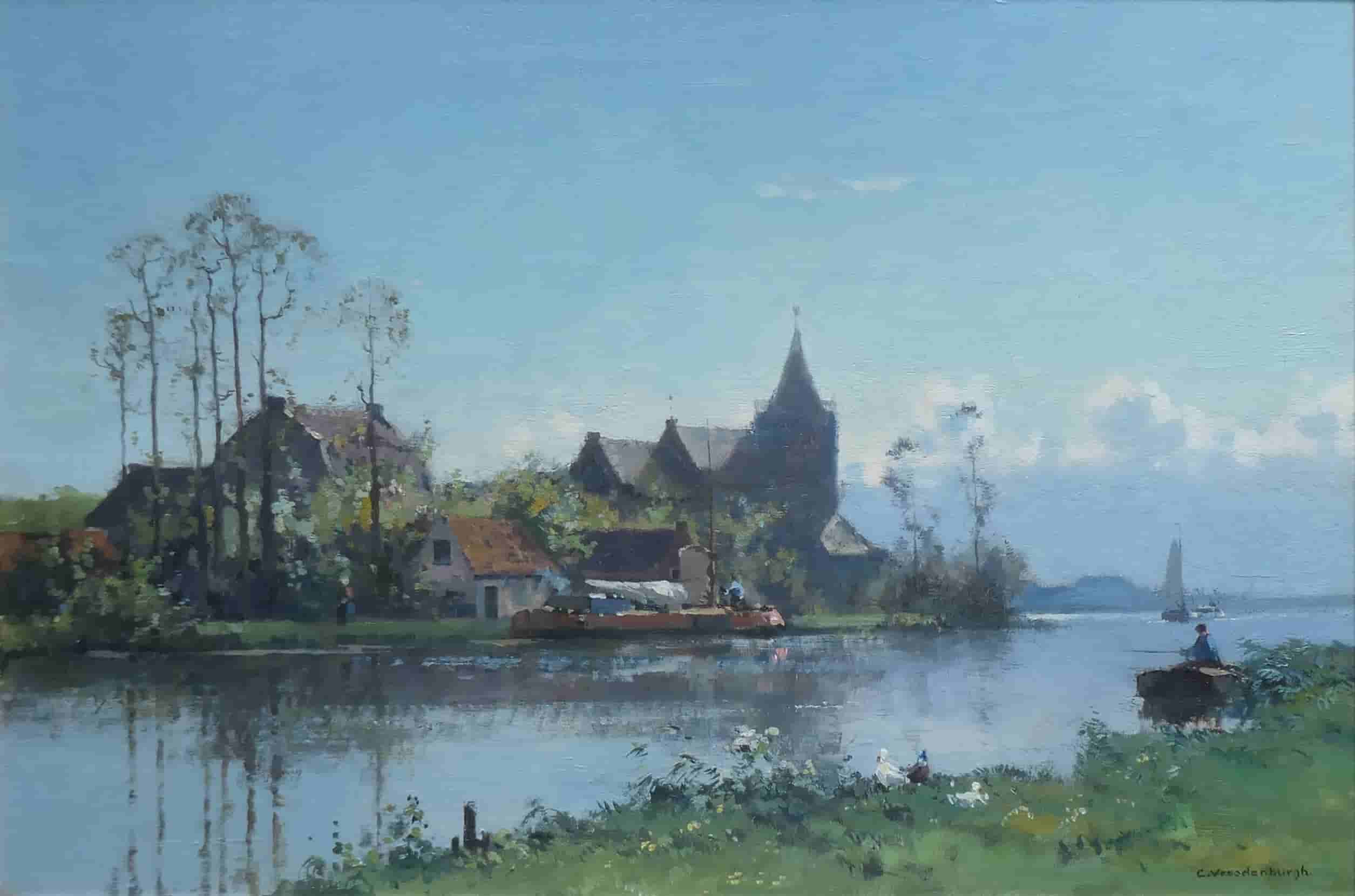 Cornelis Vreedenburgh - Dorpje aan het water